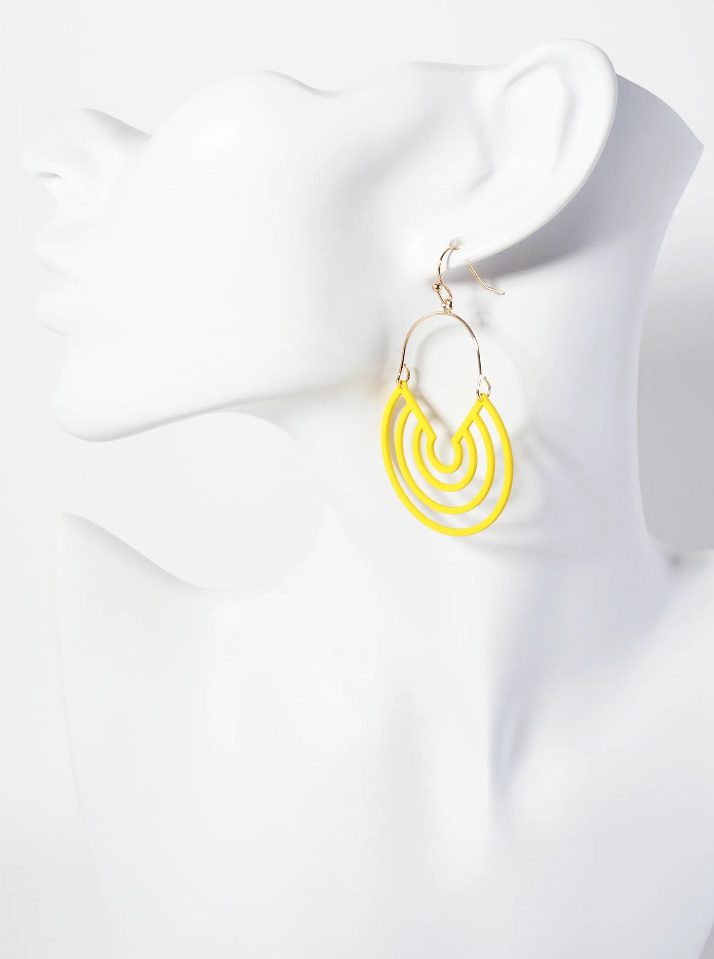 Rubber-Coated Geometric Multi-Circle Dangle Drop Earrings