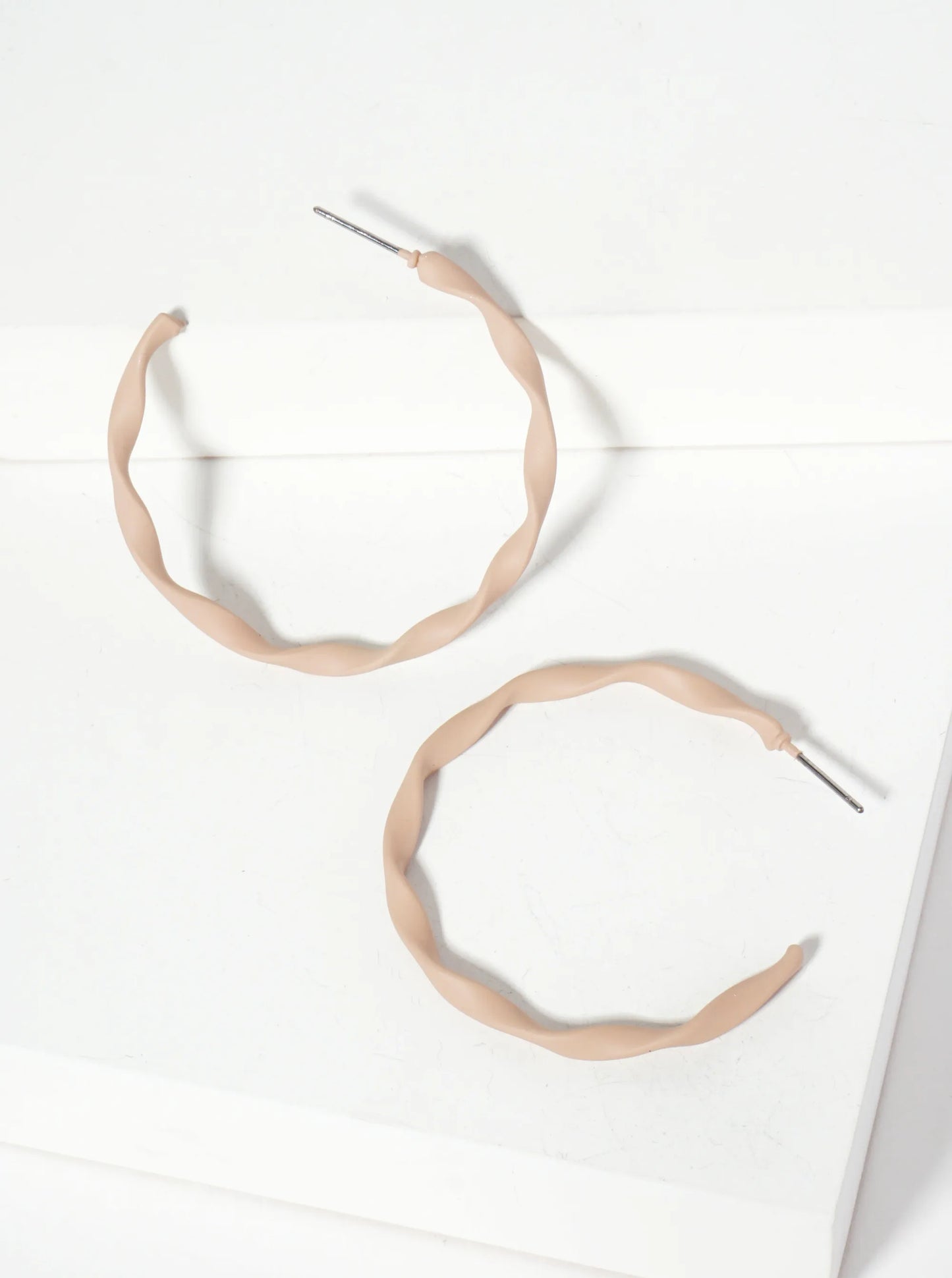 Rubber-Coated Twist 40mm Open Hoop Earrings