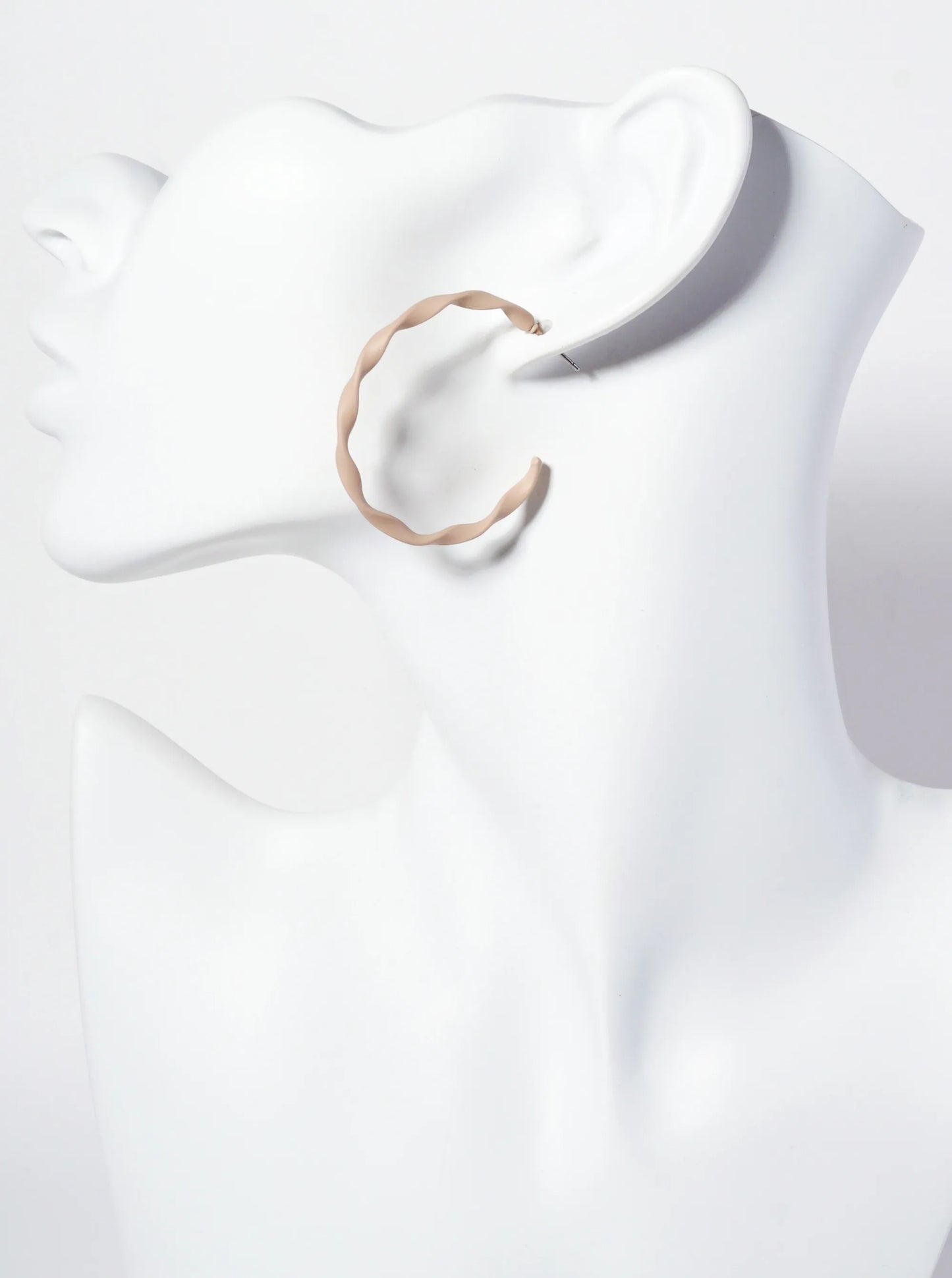 Rubber-Coated Twist 40mm Open Hoop Earrings