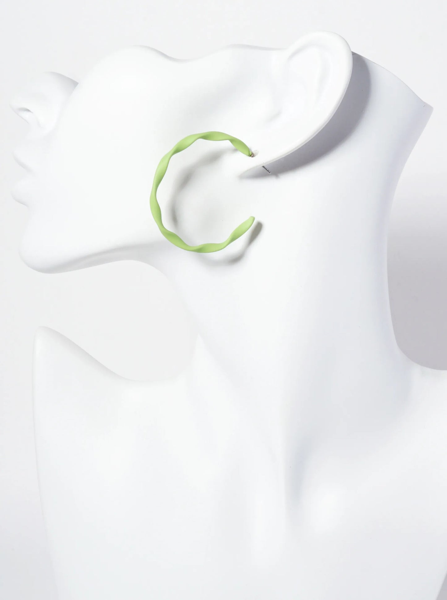 Rubber-Coated Twist 40mm Open Hoop Earrings