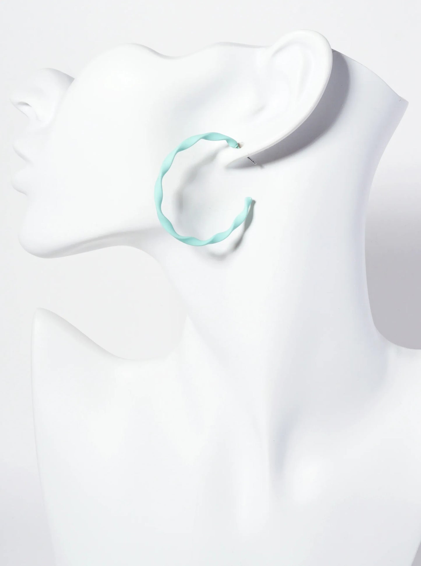 Rubber-Coated Twist 40mm Open Hoop Earrings