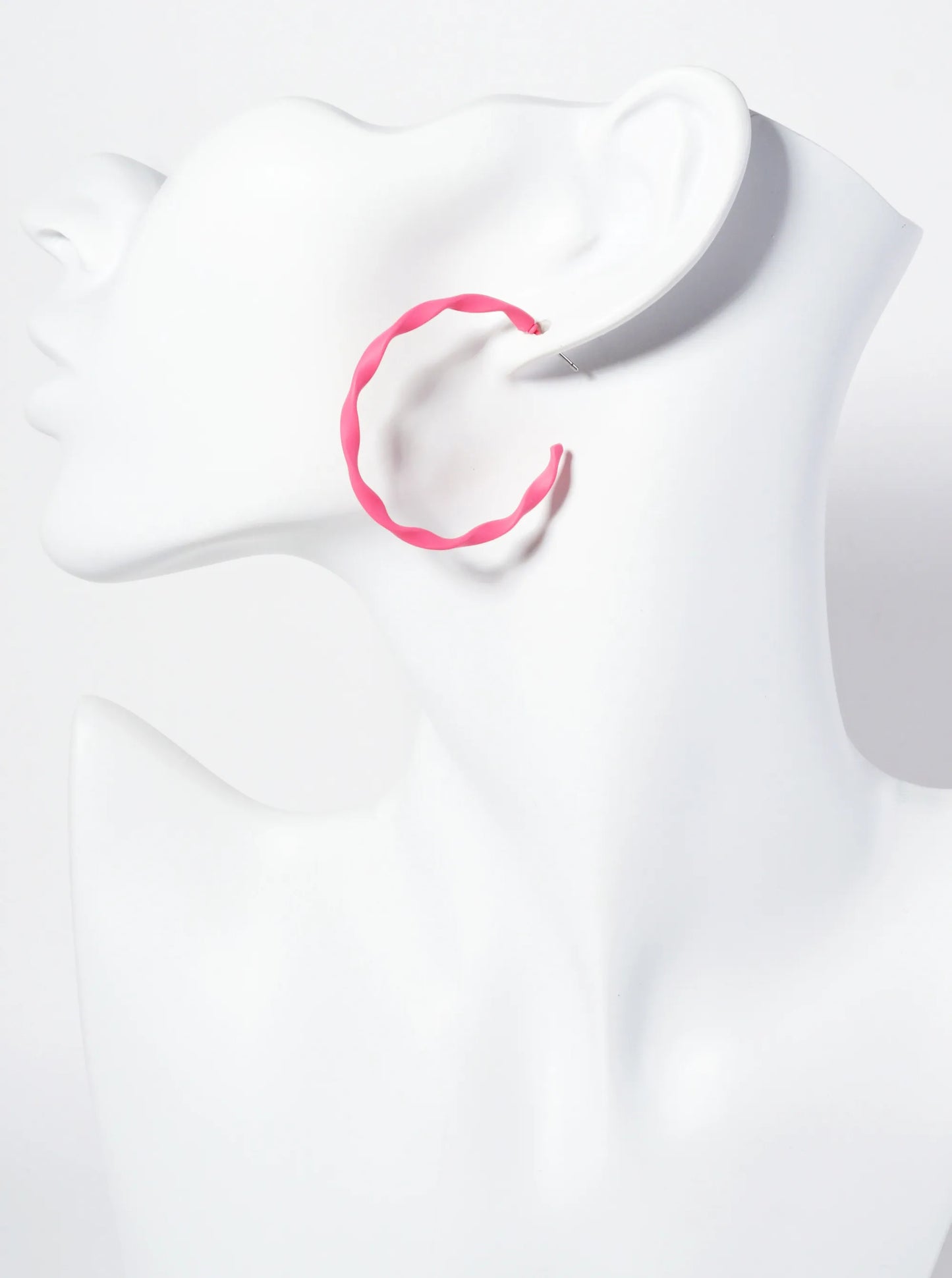 Rubber-Coated Twist 40mm Open Hoop Earrings