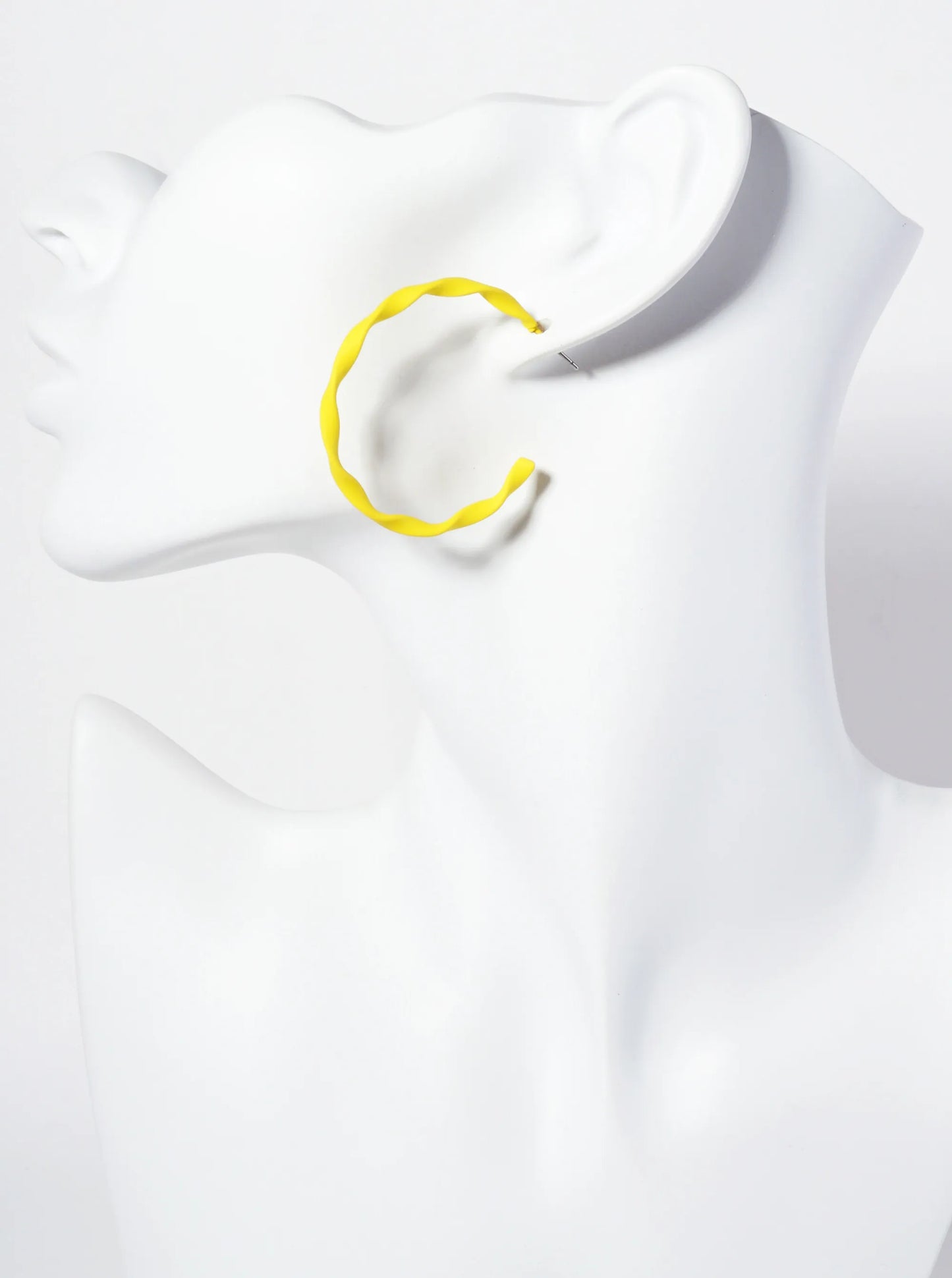 Rubber-Coated Twist 40mm Open Hoop Earrings