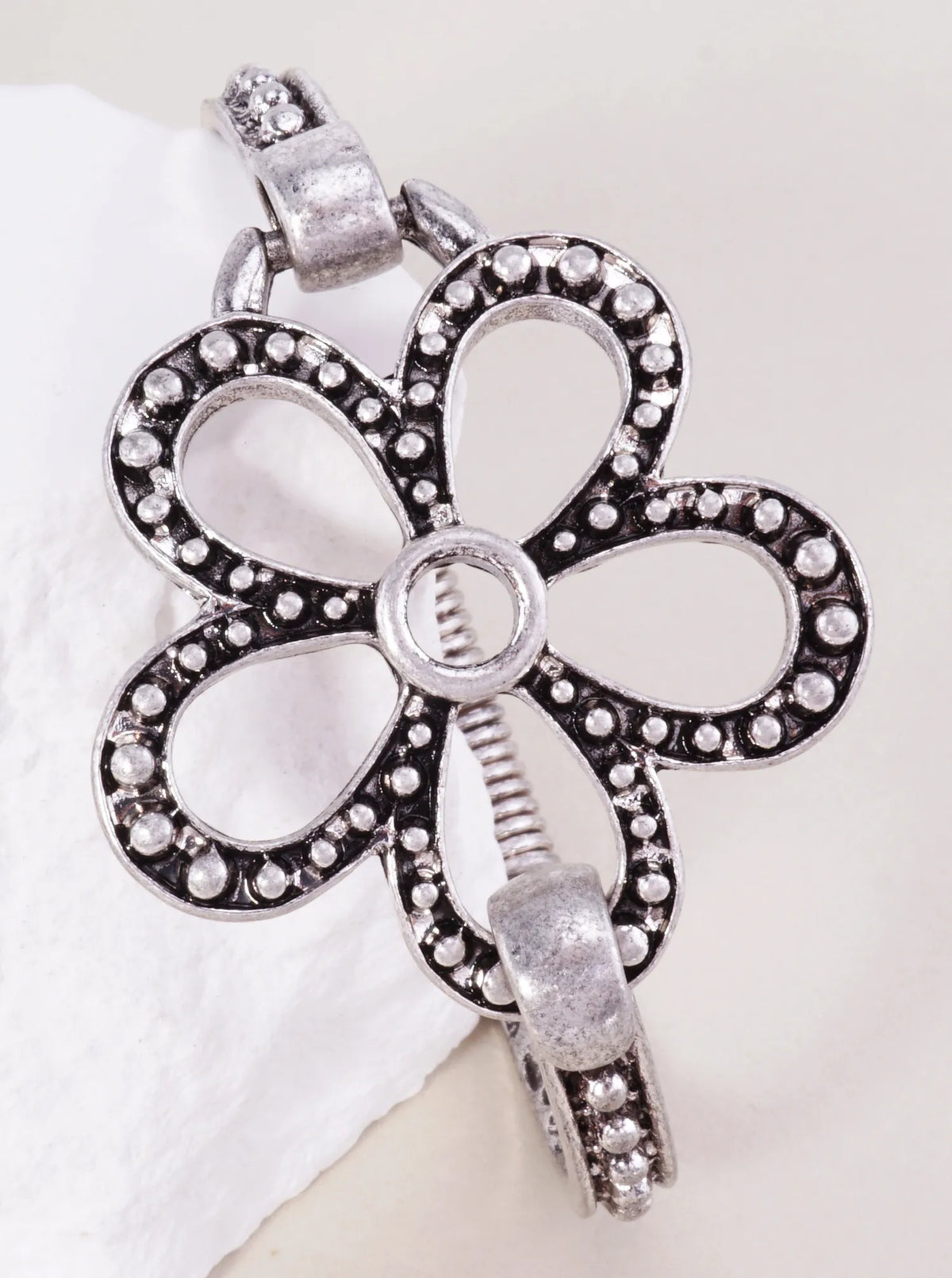 Western Flower Hook Closure Cuff Bracelet