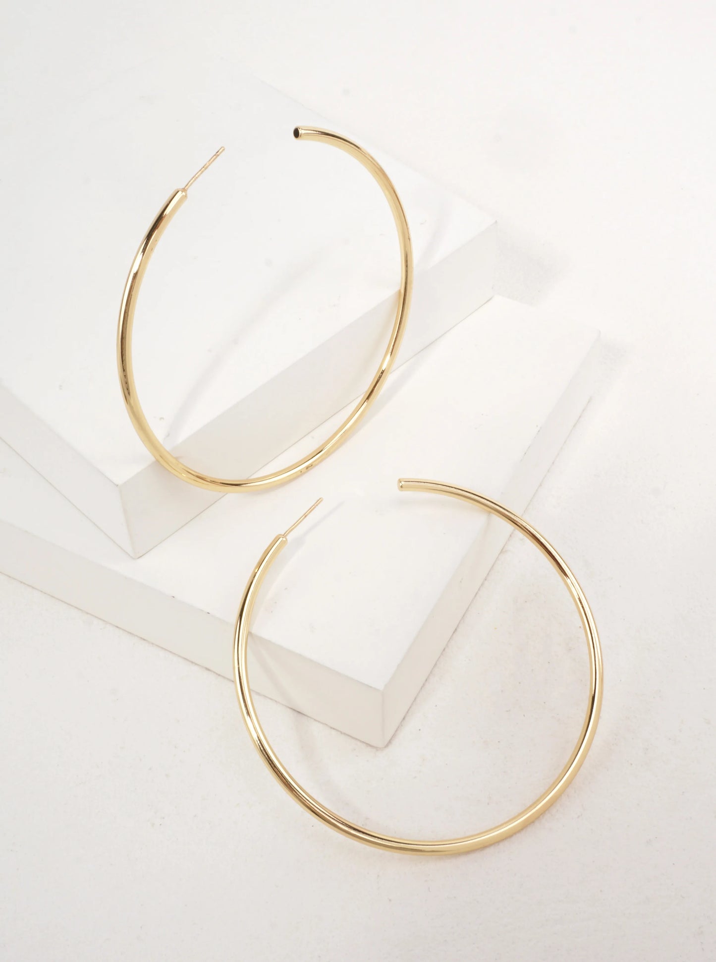14K Gold-Dipped Classic Round Hoop Earrings 2.80in