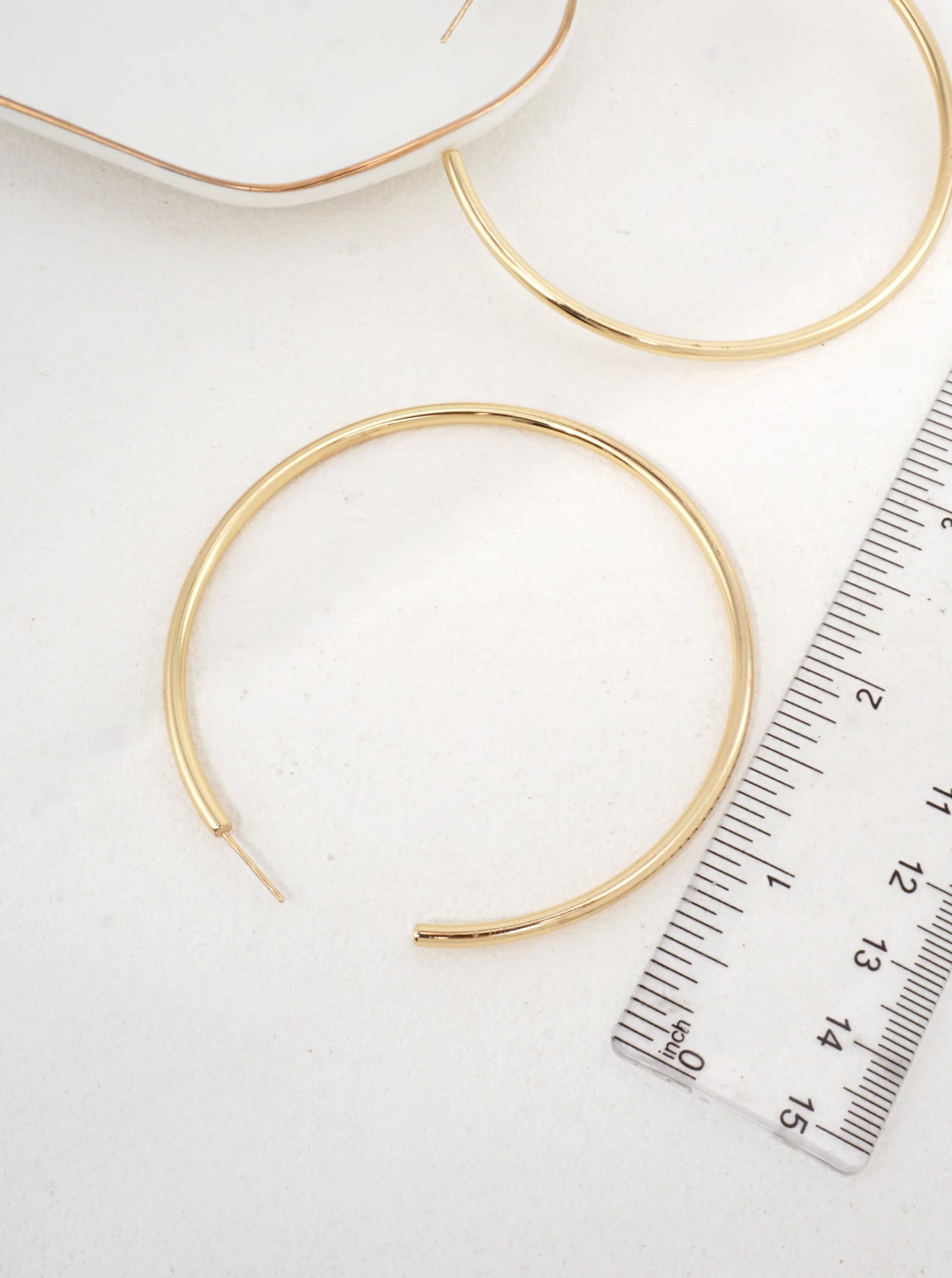 14K Gold-Dipped Classic Round Hoop Earrings 2.80in