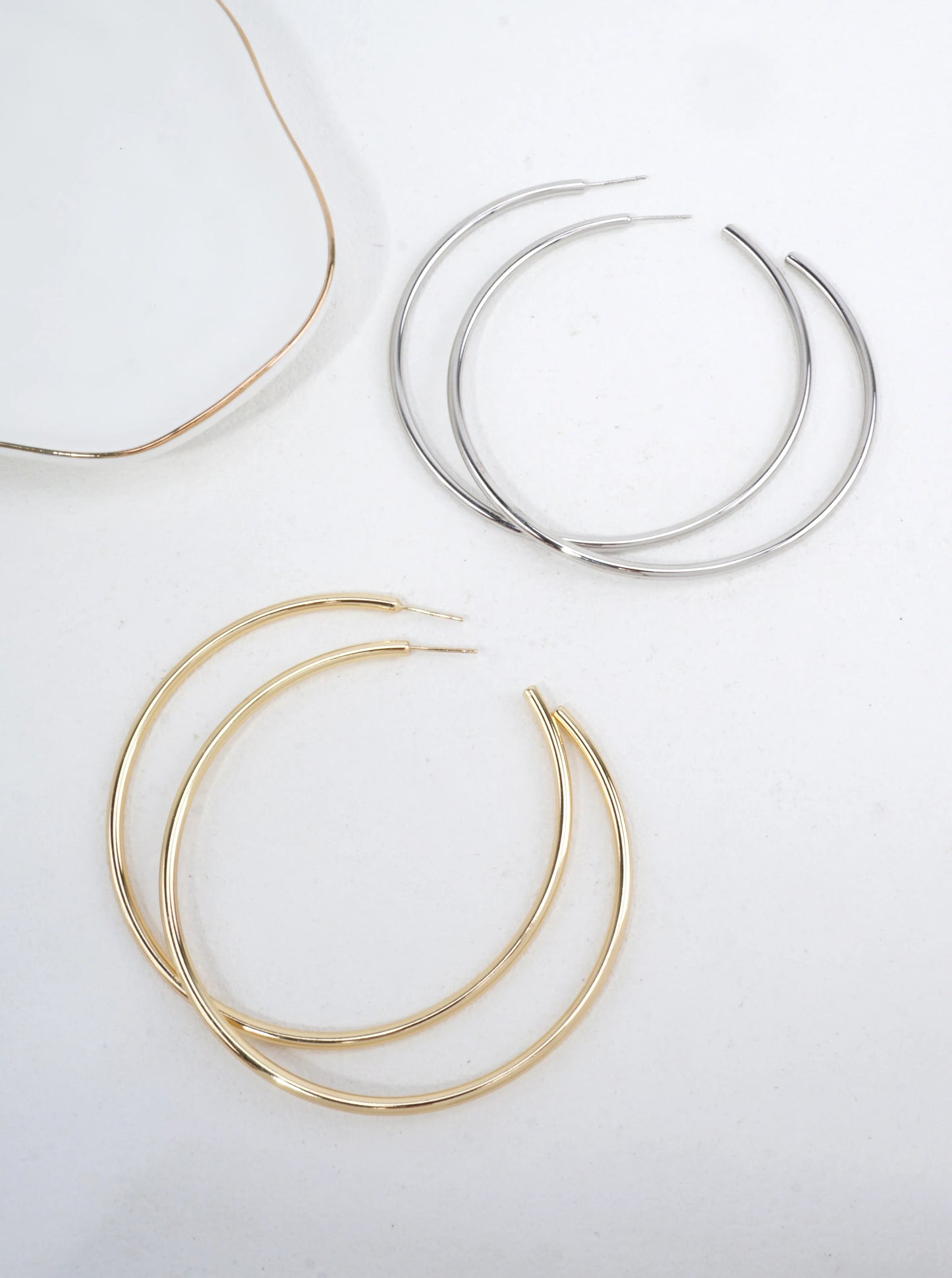 14K Gold-Dipped Classic Round Hoop Earrings 2.80in