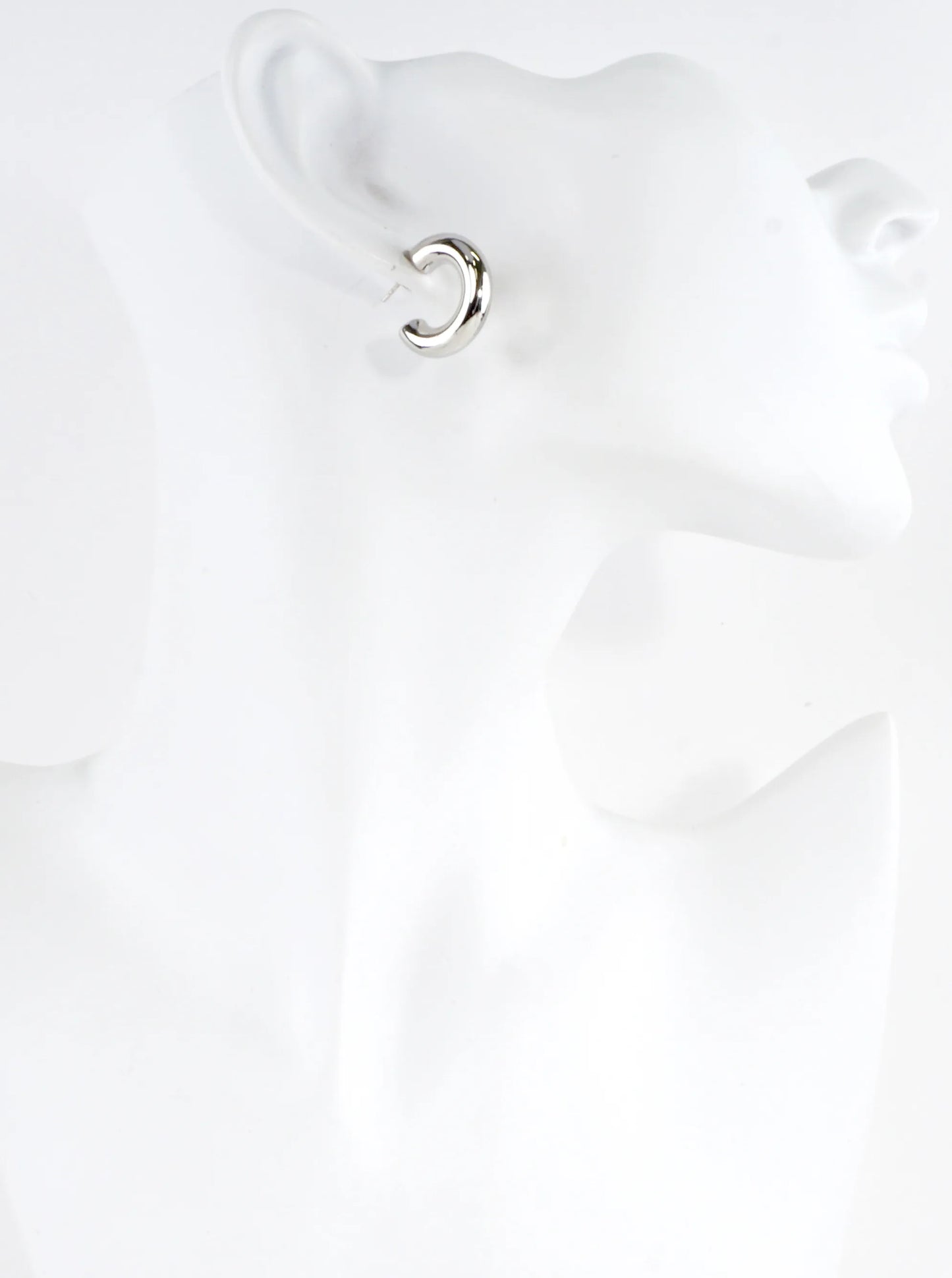 Small Chunky Geometric Round Hoop Earrings