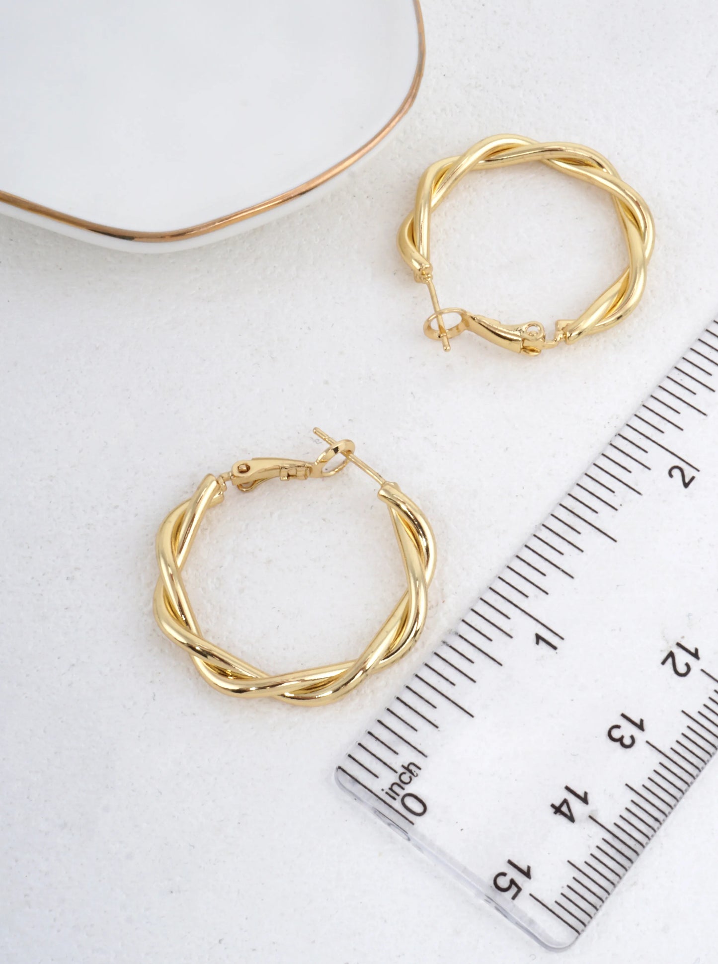14K Gold-Dipped Twisted Hoop Earrings