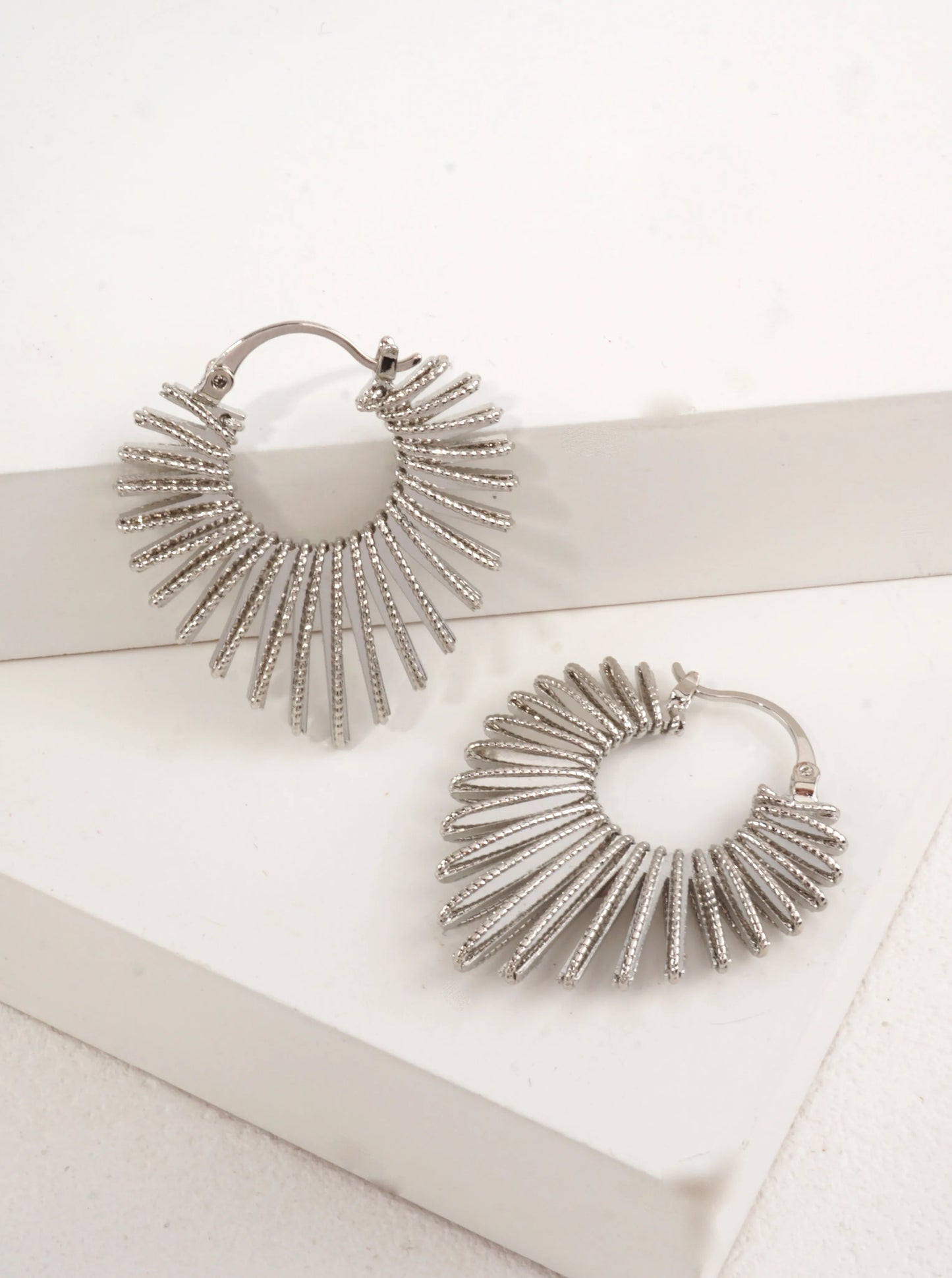 14K Gold-Dipped Sunburst Hoop Earrings