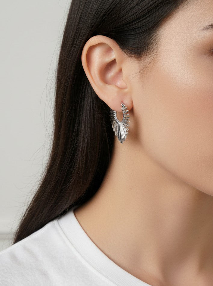 14K Gold-Dipped Sunburst Hoop Earrings