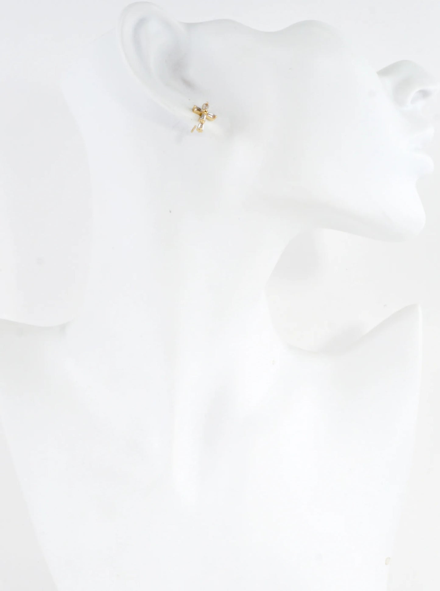 Sparkling Cross Pave Stud Earrings
