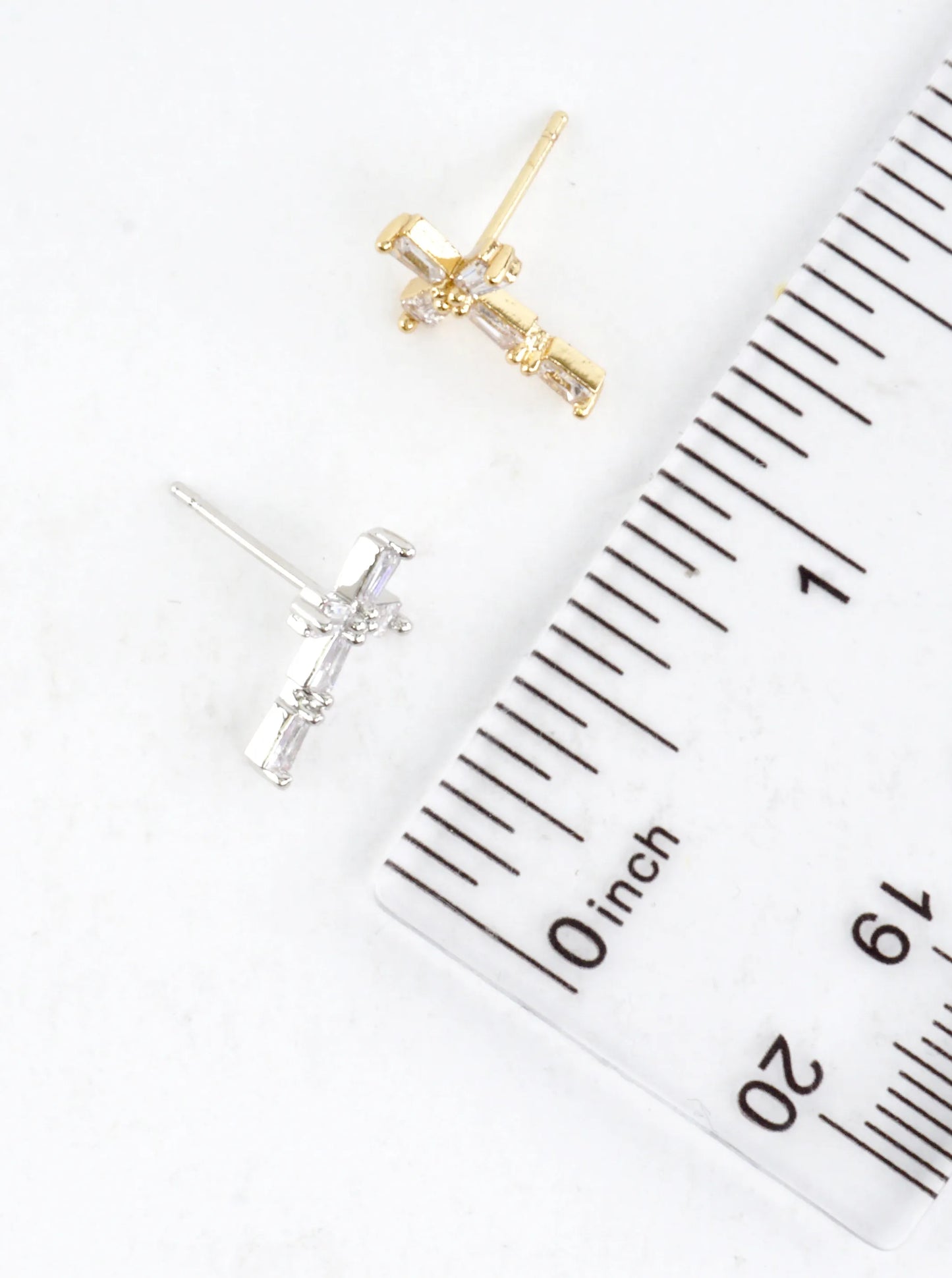Sparkling Cross Pave Stud Earrings