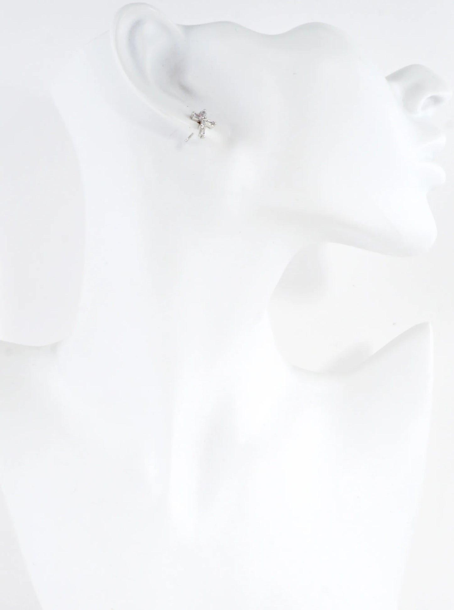 Sparkling Cross Pave Stud Earrings