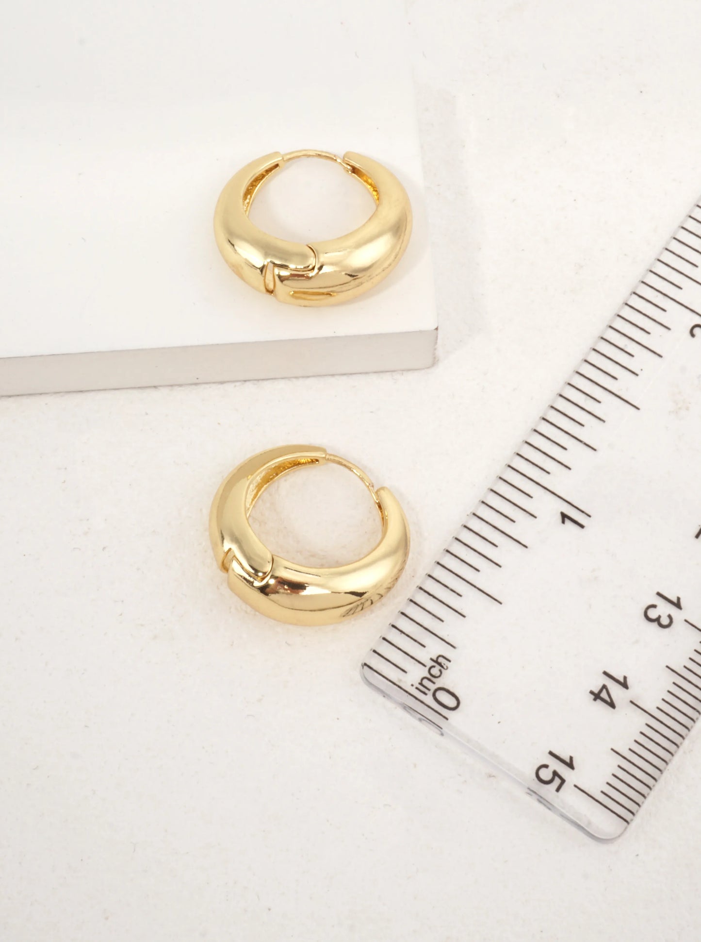 14K Gold-Dipped Chunky Teardrop Huggie Earrings