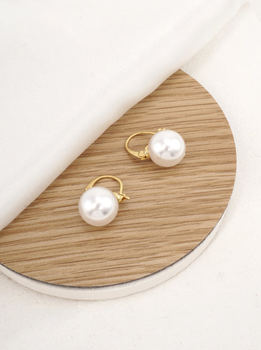 14K Gold-Dipped Pearl Drop Earrings