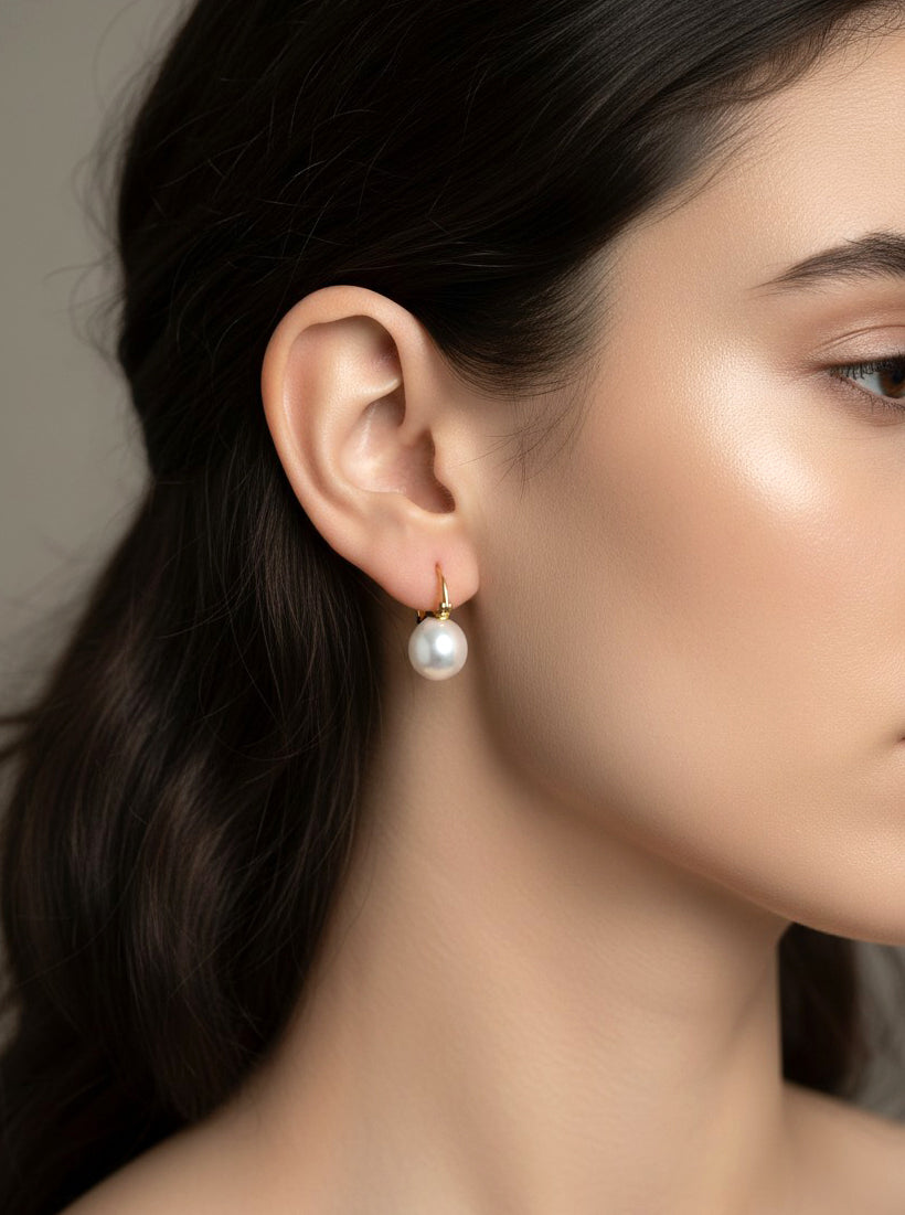 14K Gold-Dipped Pearl Drop Earrings