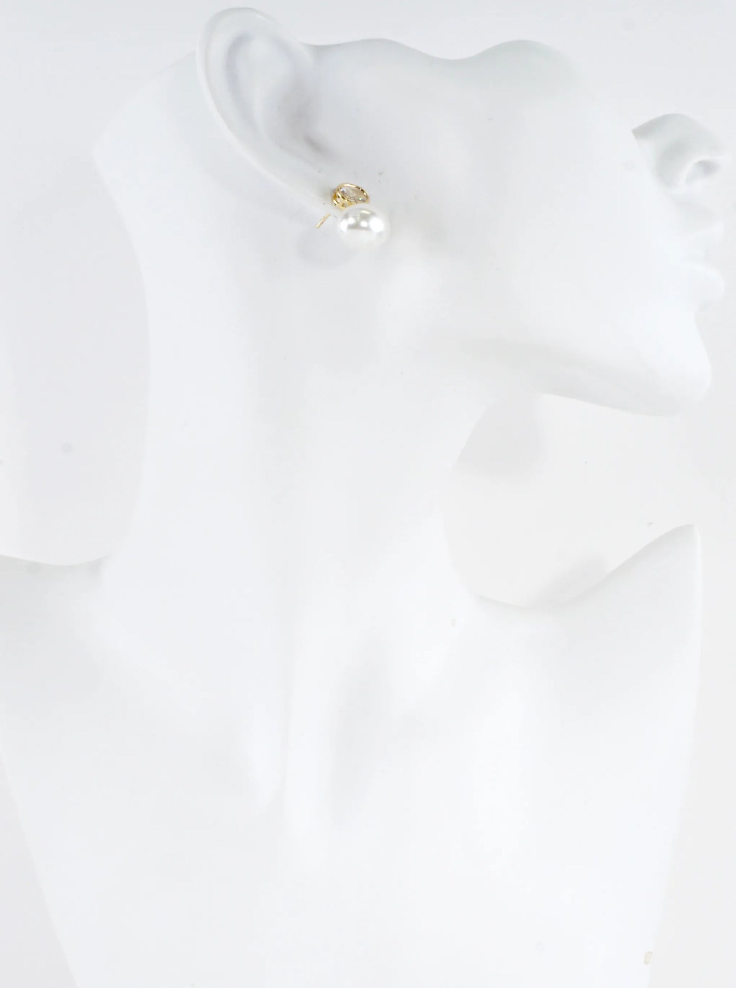 Modern Geometric Pearl Oval Drop Earrings