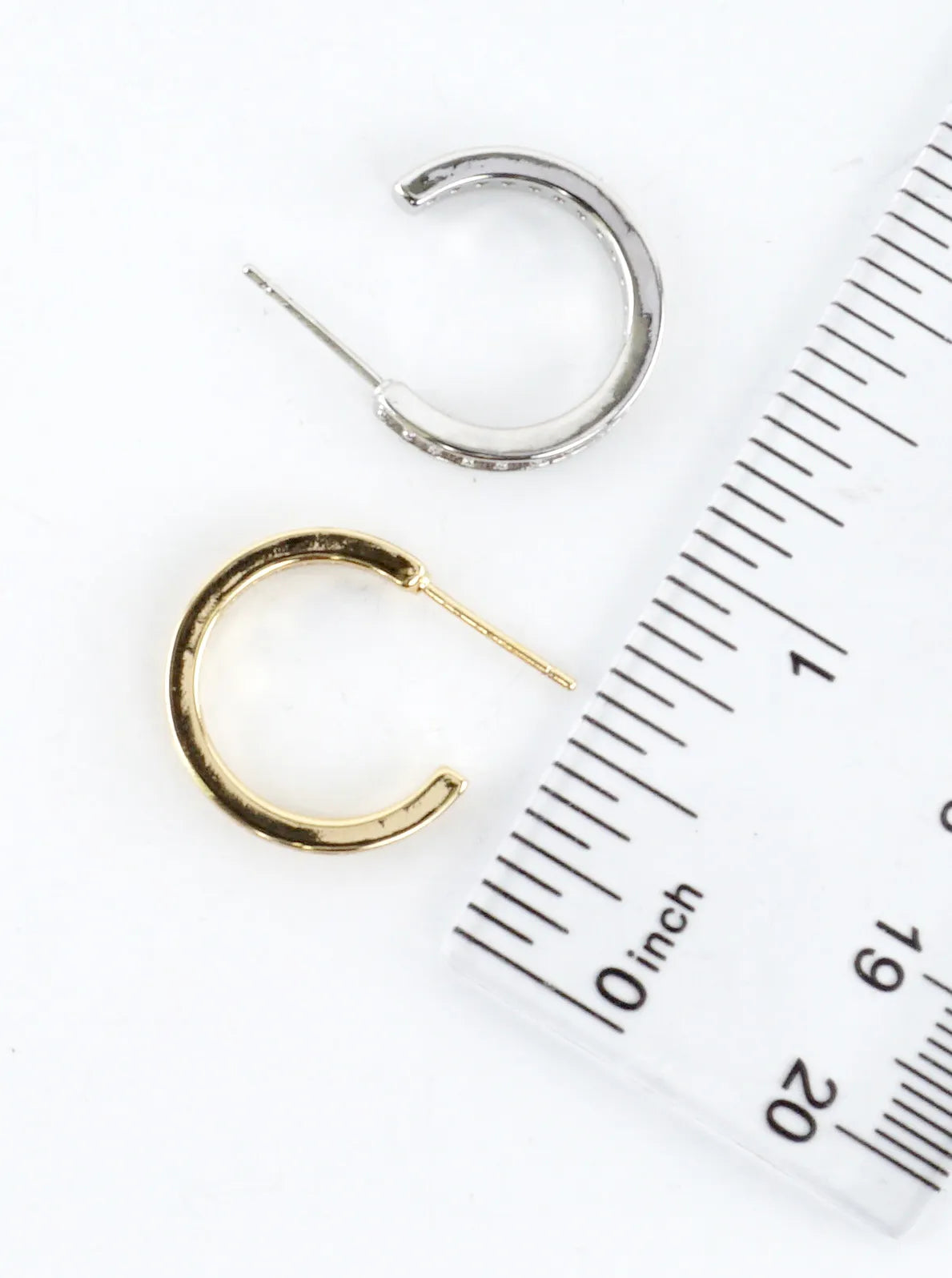 Small Sparkling Pave Round Hoop Earrings