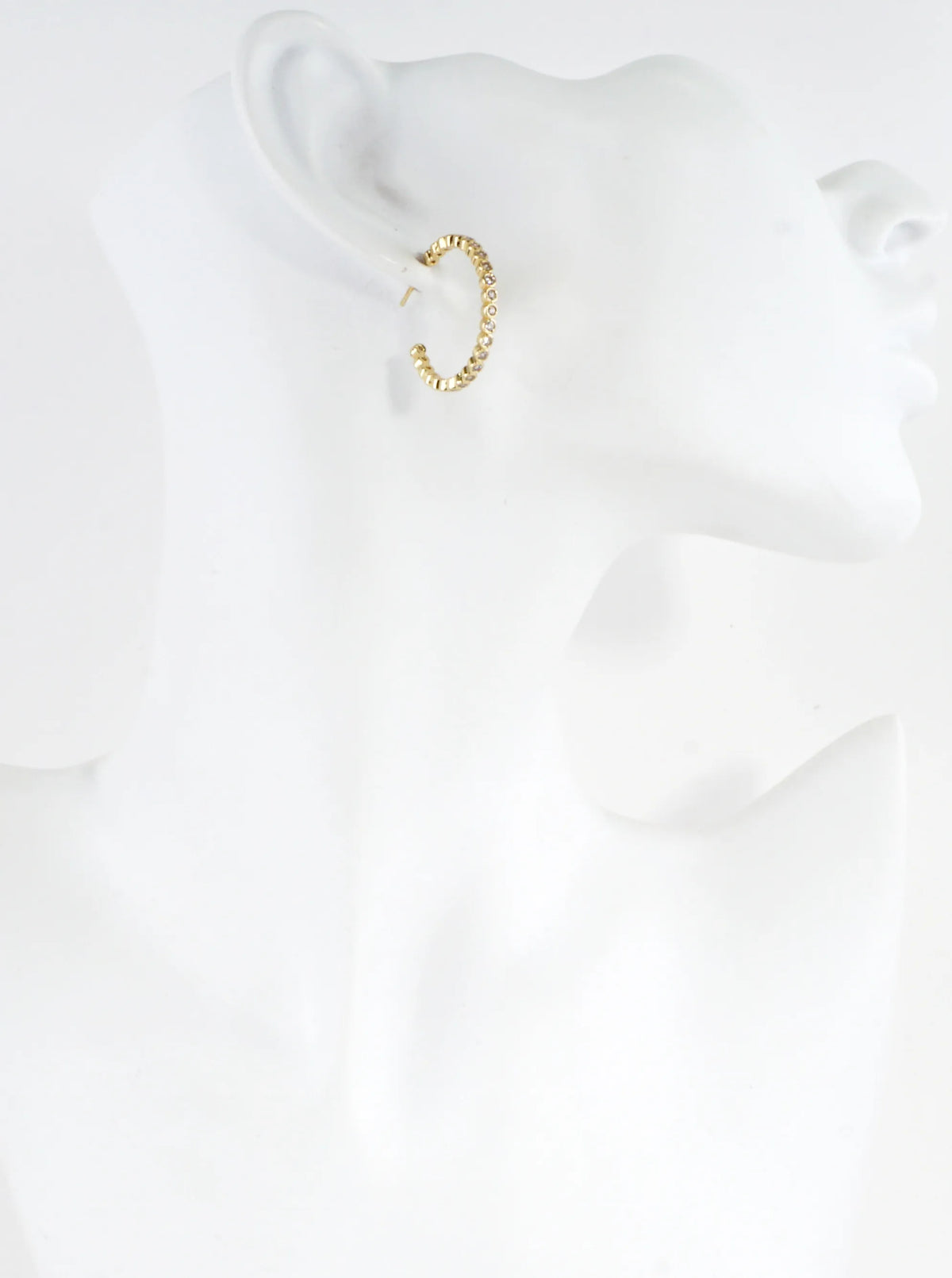 Round Pave Cubic Zirconia Hoop Earrings