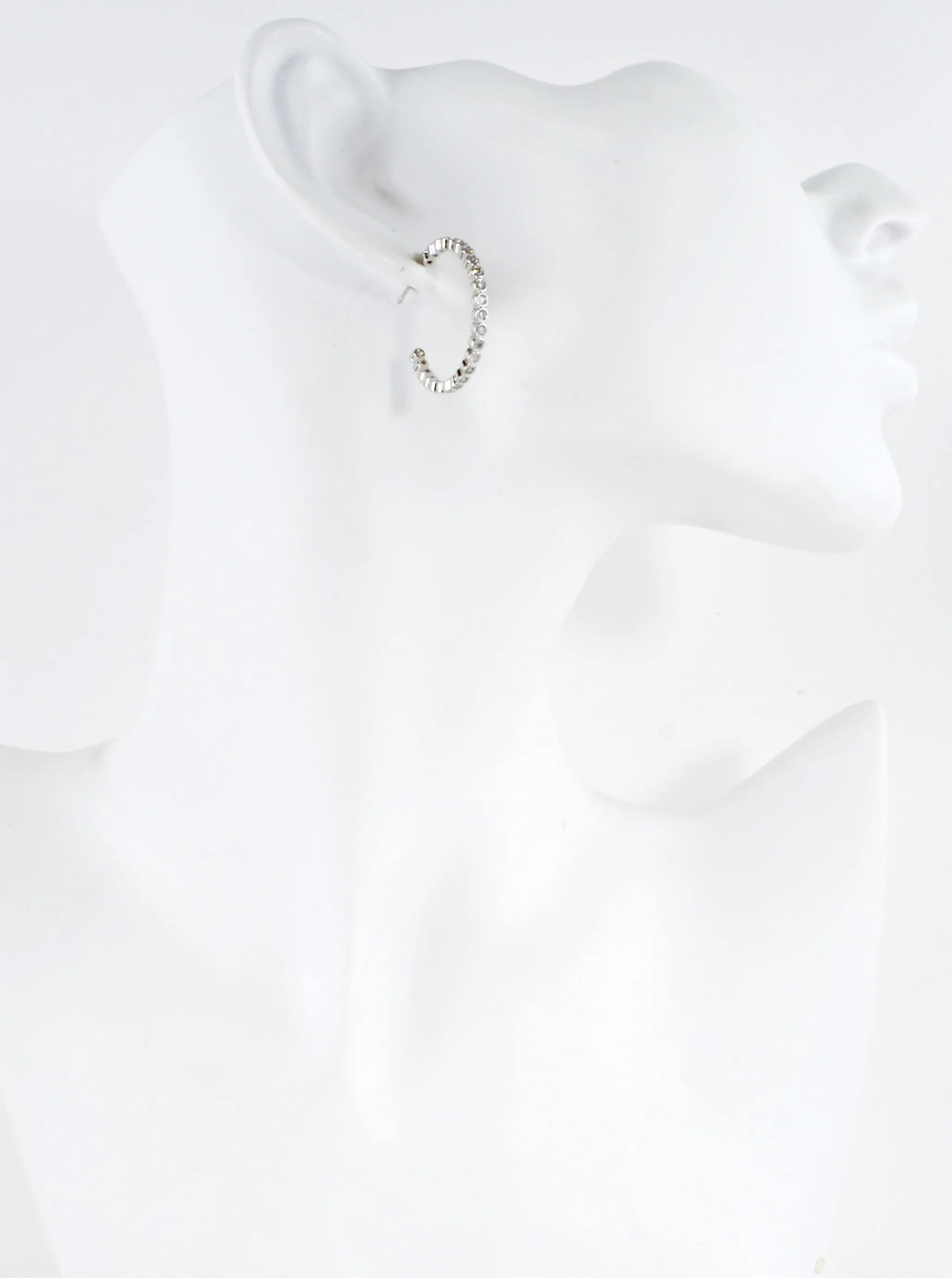 Round Pave Cubic Zirconia Hoop Earrings