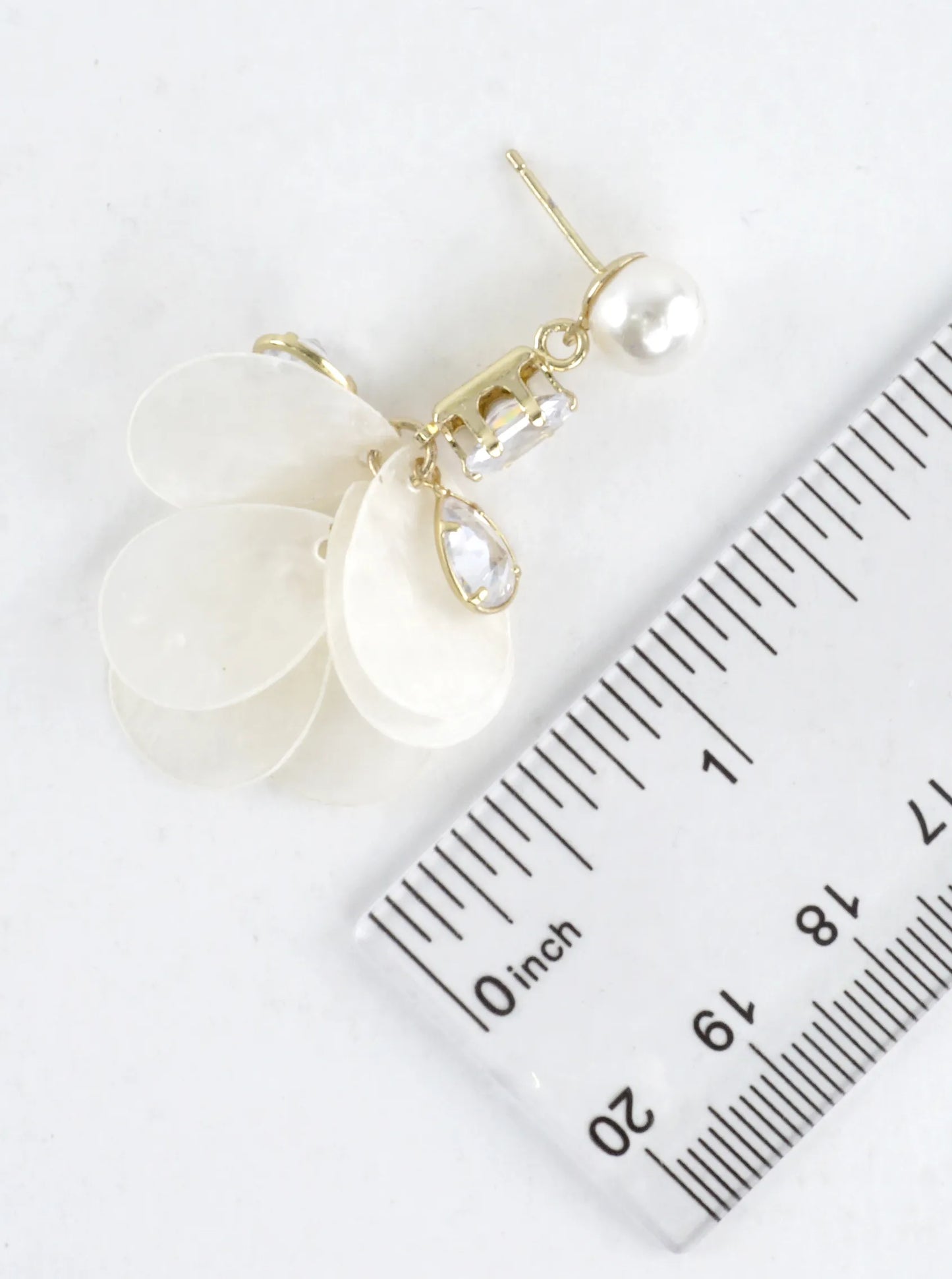 Paperthin MOP Cluster Pearl CZ Drop Earrings