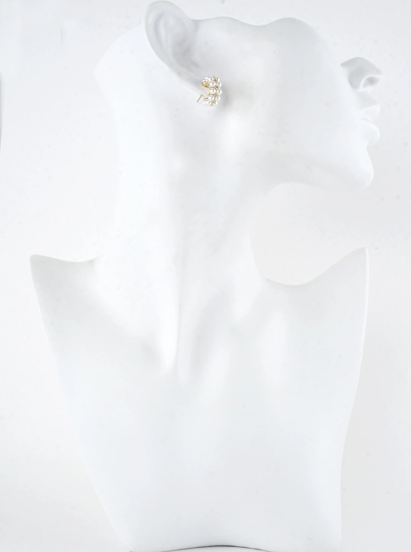 Double Layer Tiny Pearl Embedded Hoop Earrings