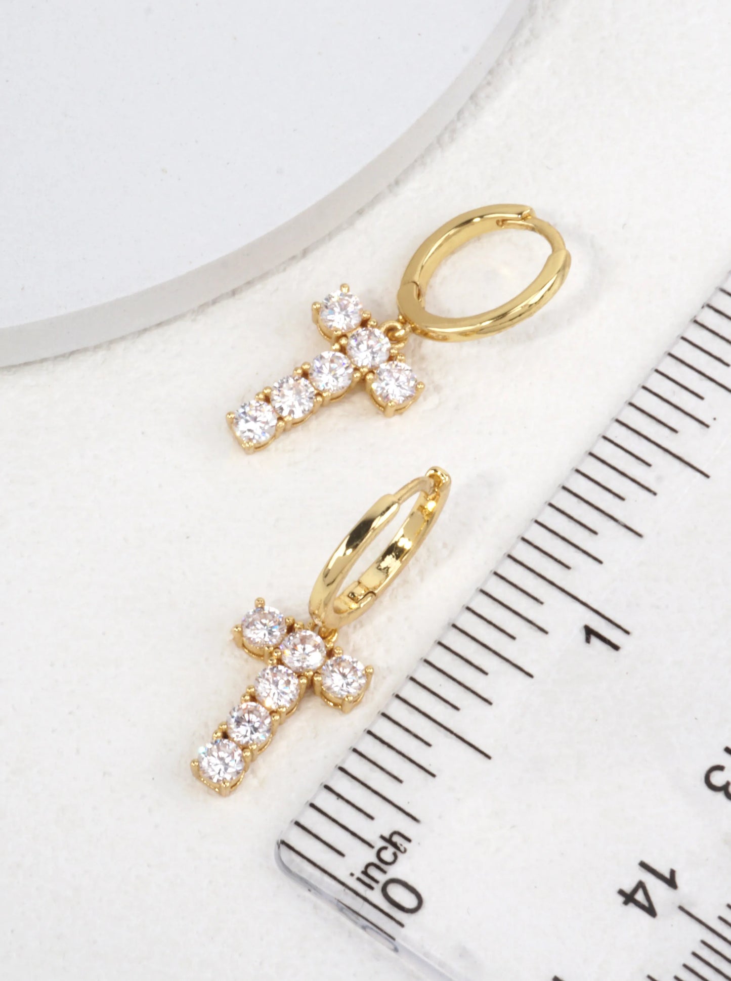 T Letter Dangle Huggie Earrings