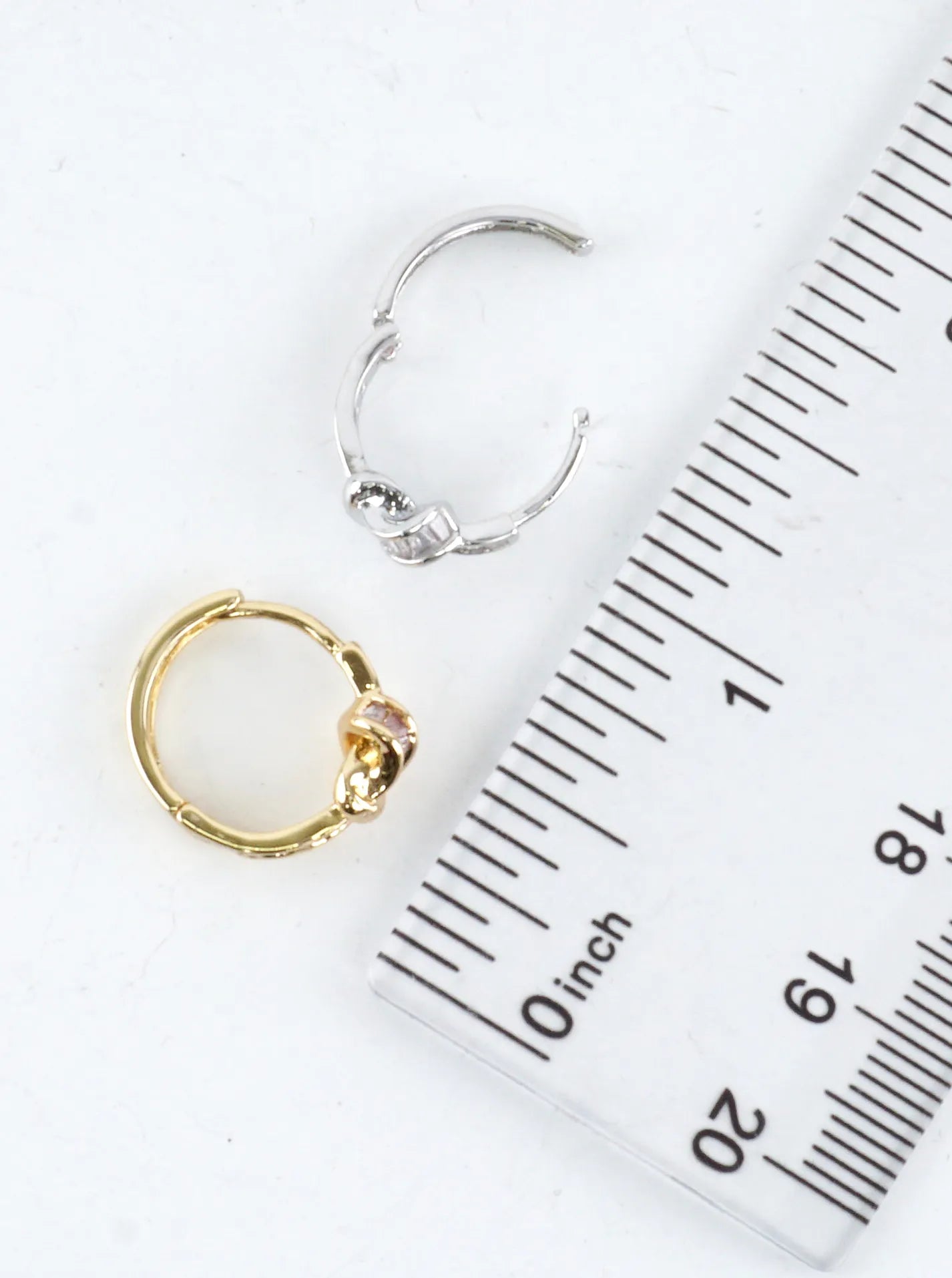 Sculptural Pave CZ Knots Huggie Hoop Earrings