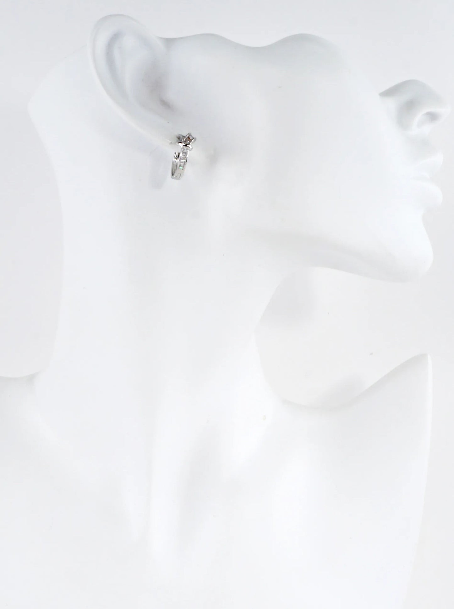 Sculptural Pave CZ Knots Huggie Hoop Earrings