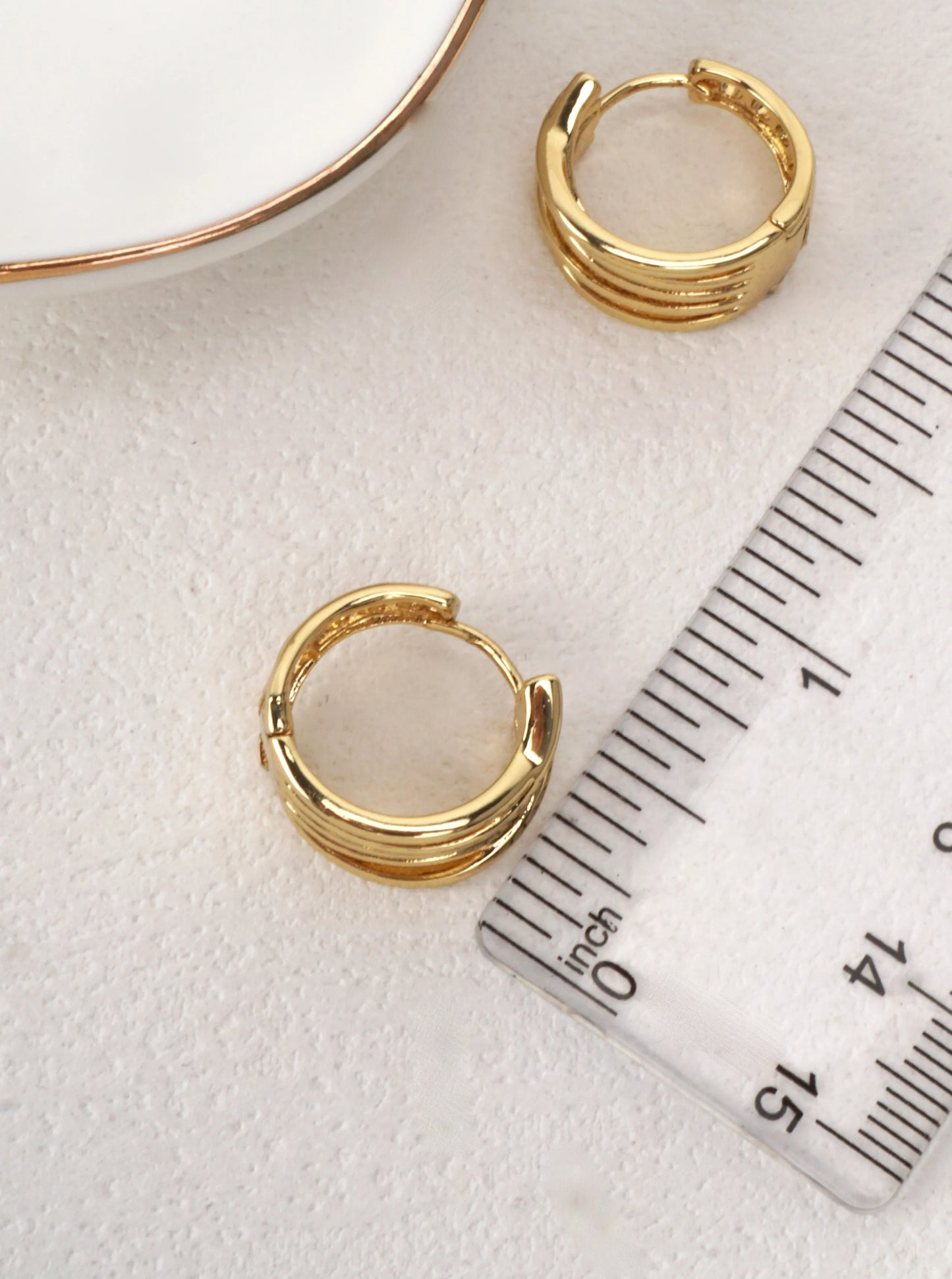14K Gold-Dipped Filigree Huggie Earrings