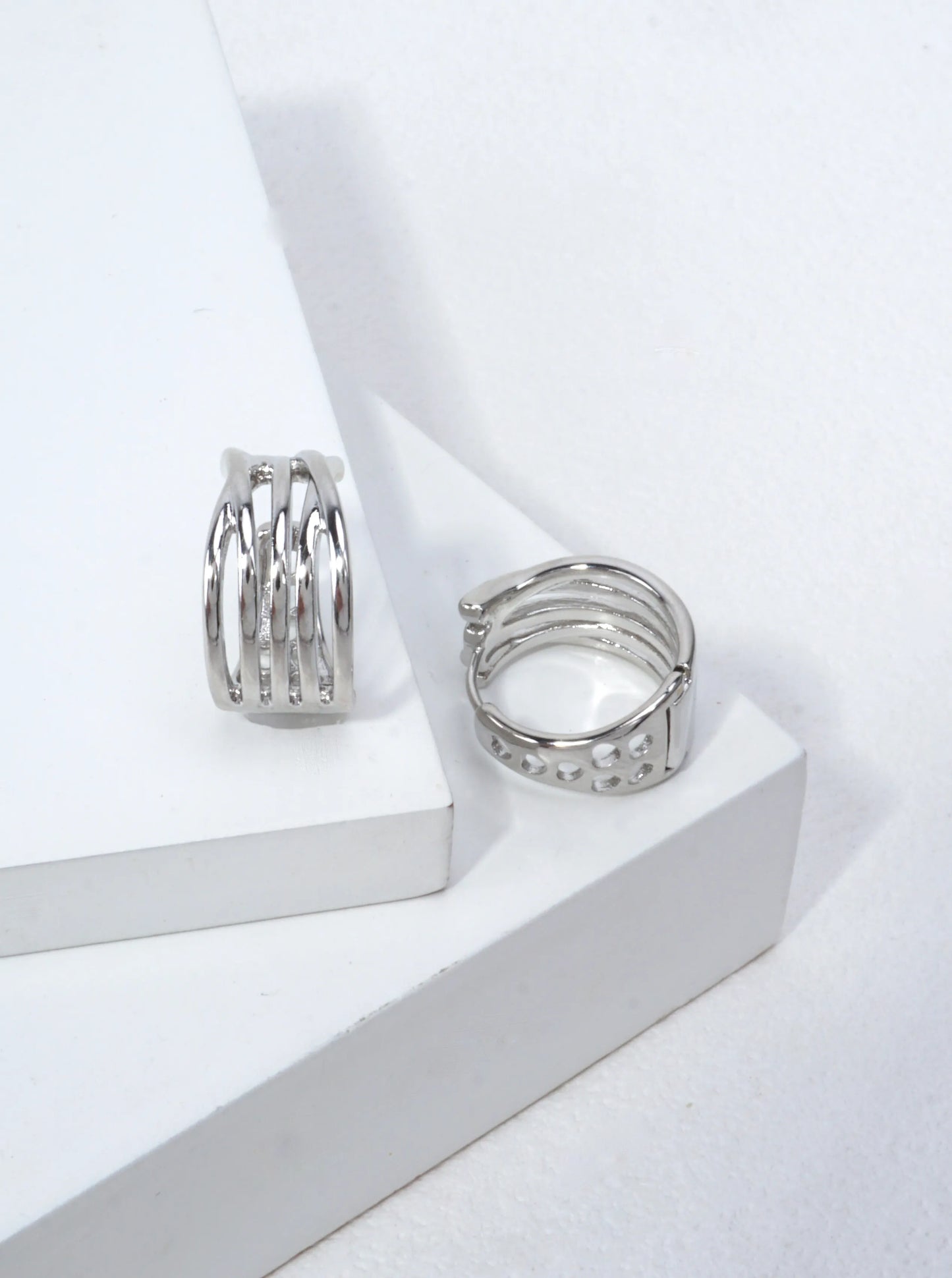 14K Gold-Dipped Filigree Huggie Earrings