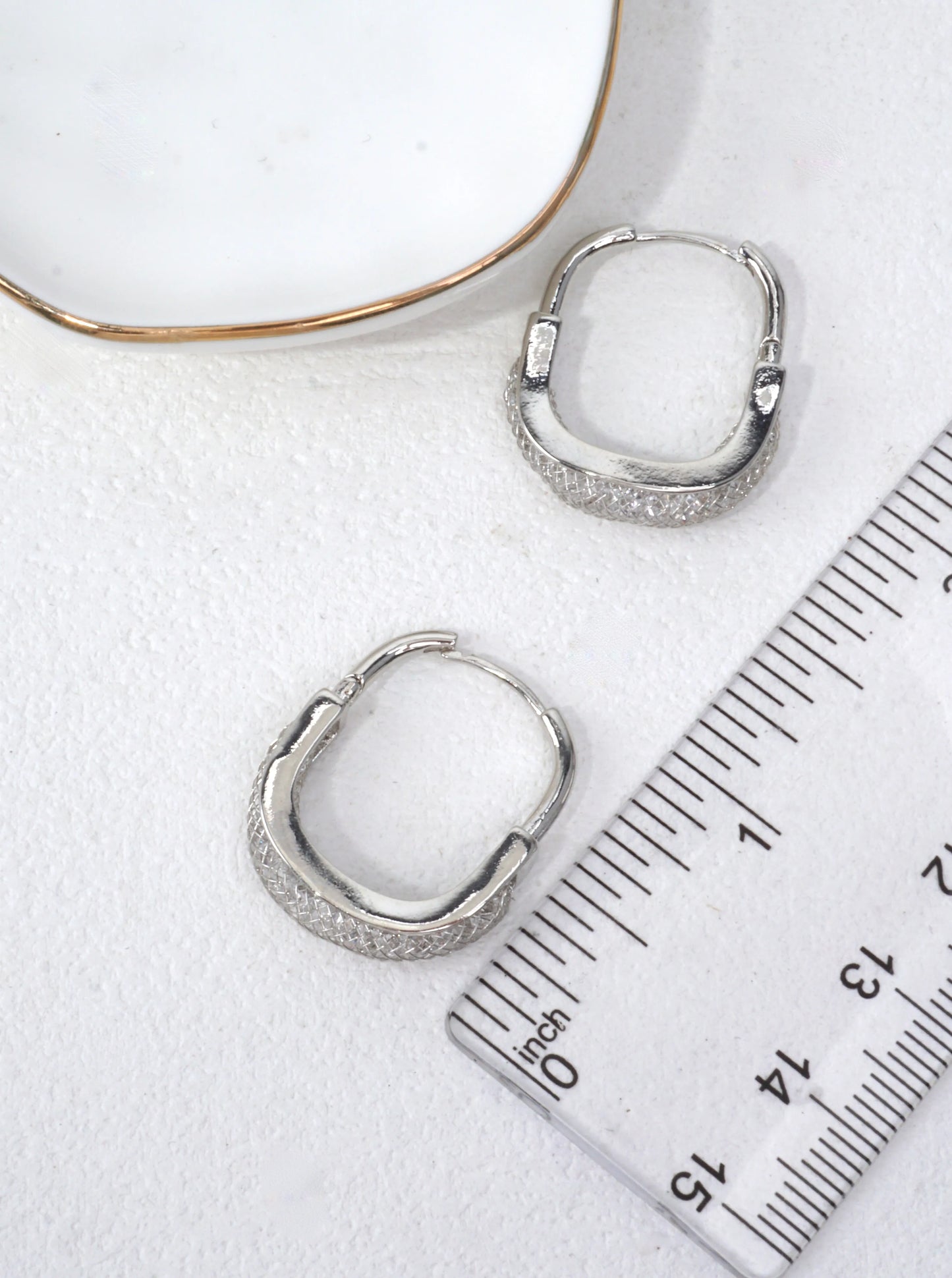 14K Gold-Dipped Filigree Square Hoop Earrings