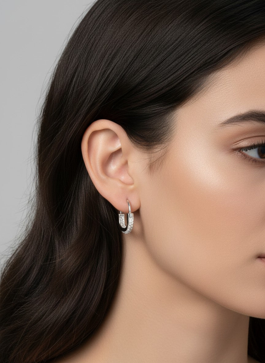 14K Gold-Dipped Filigree Square Hoop Earrings