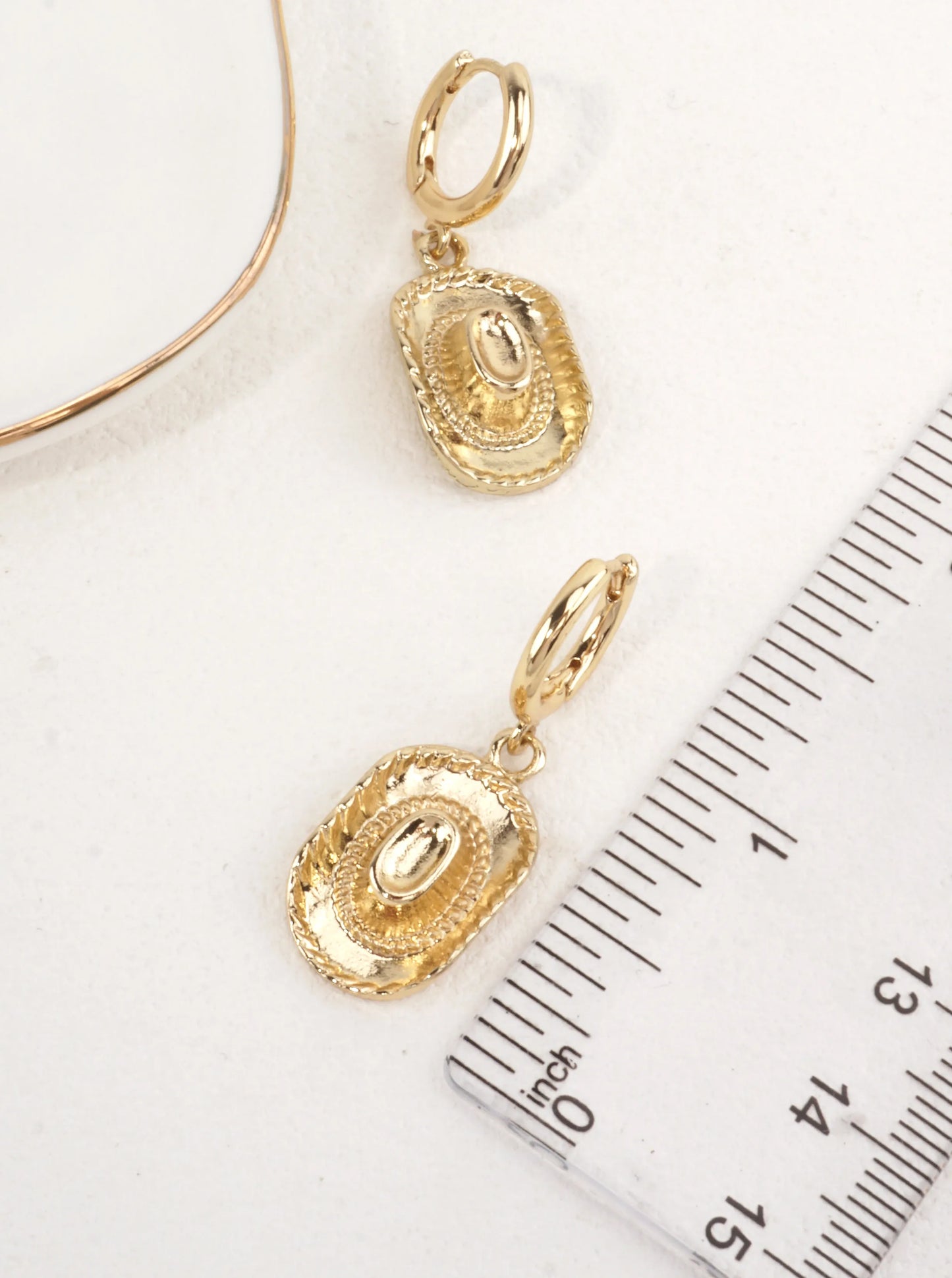 14K Gold-Dipped Cowboy Hat Huggie Earrings