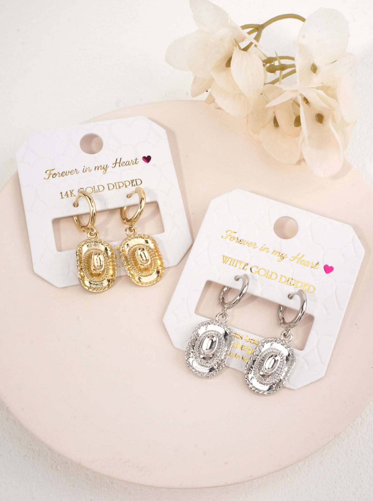 14K Gold-Dipped Cowboy Hat Huggie Earrings