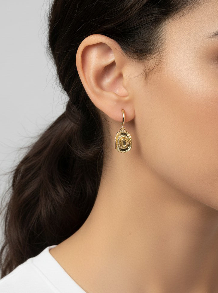 14K Gold-Dipped Cowboy Hat Huggie Earrings