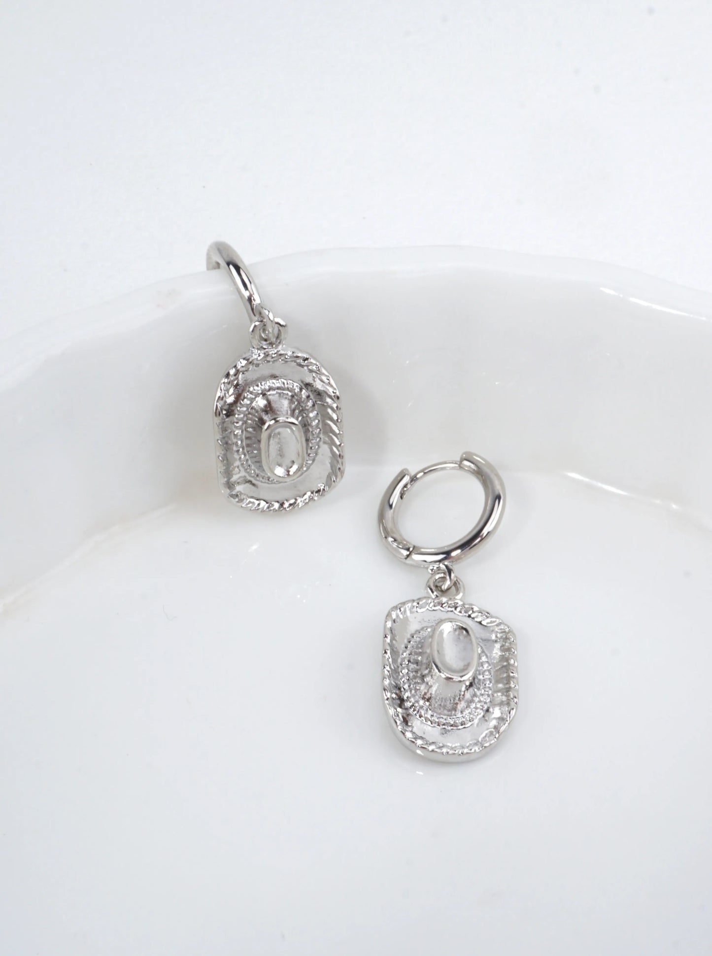 14K Gold-Dipped Cowboy Hat Huggie Earrings