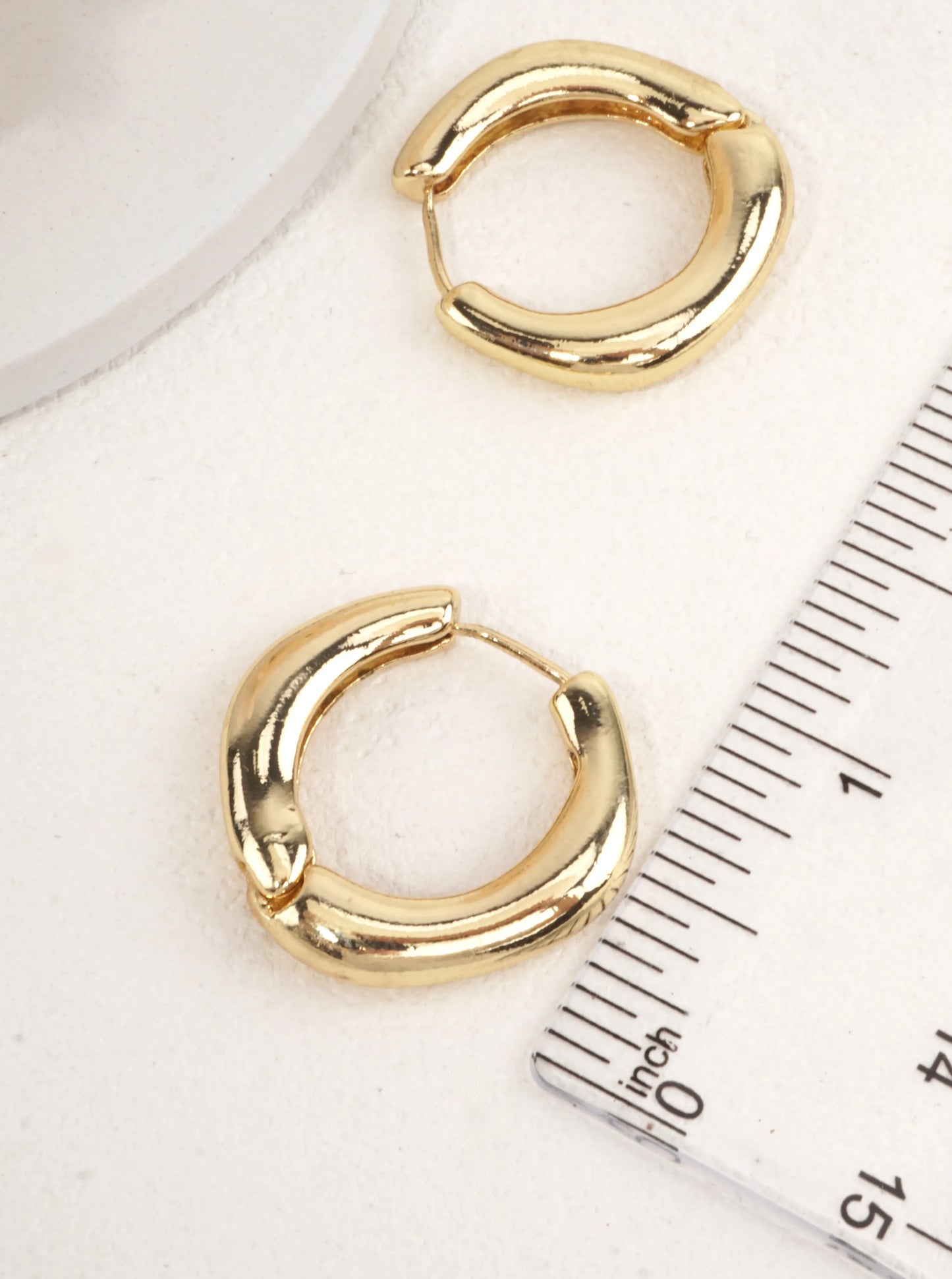 14K Gold-Dipped Oval Huggie Hoop Earrings