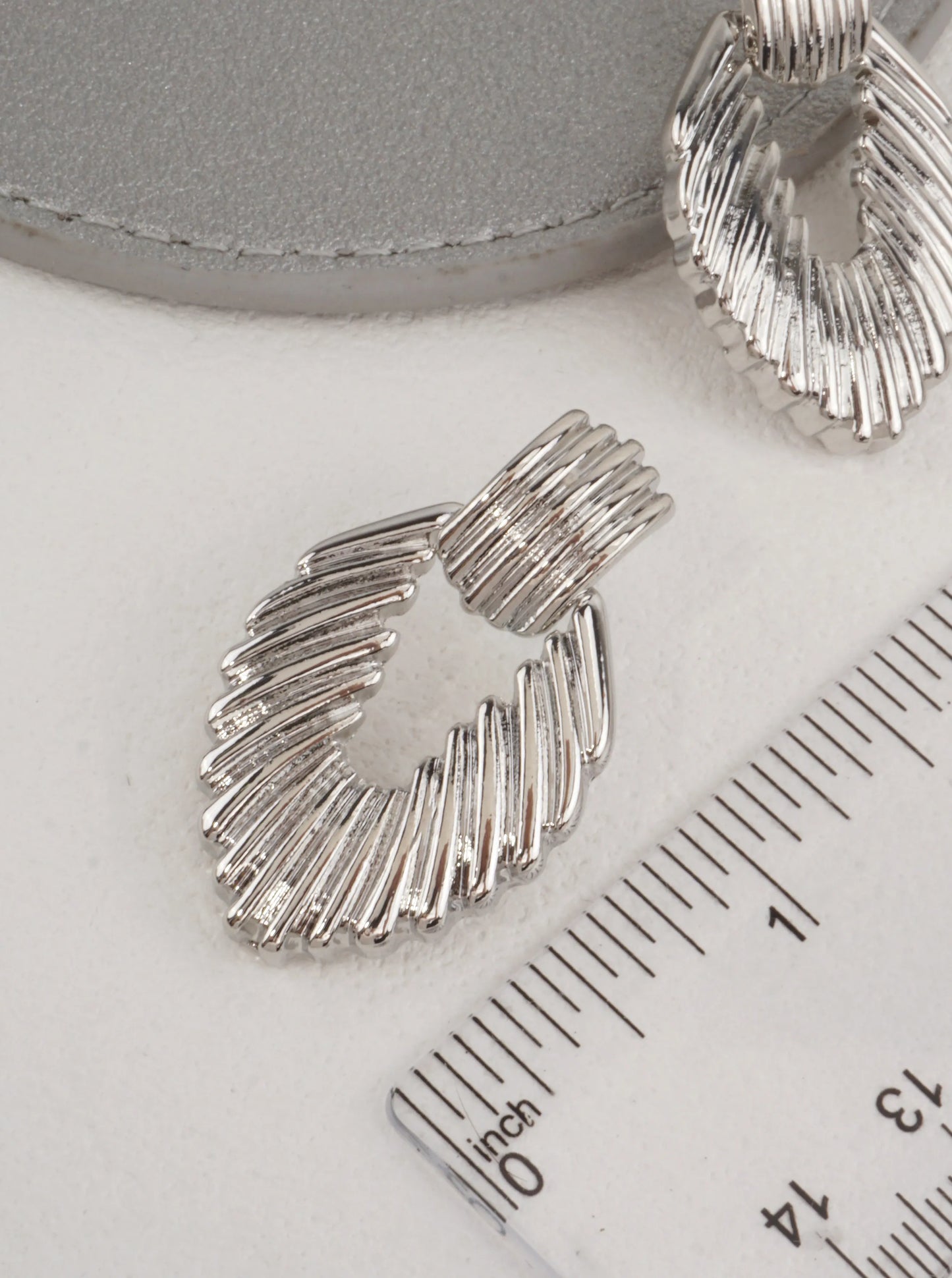 14K Gold-Dipped Ribbed Open Dangle Earrings