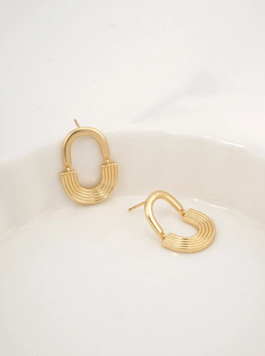 14K Gold-Dipped Bag Shaped Dangle Earrings