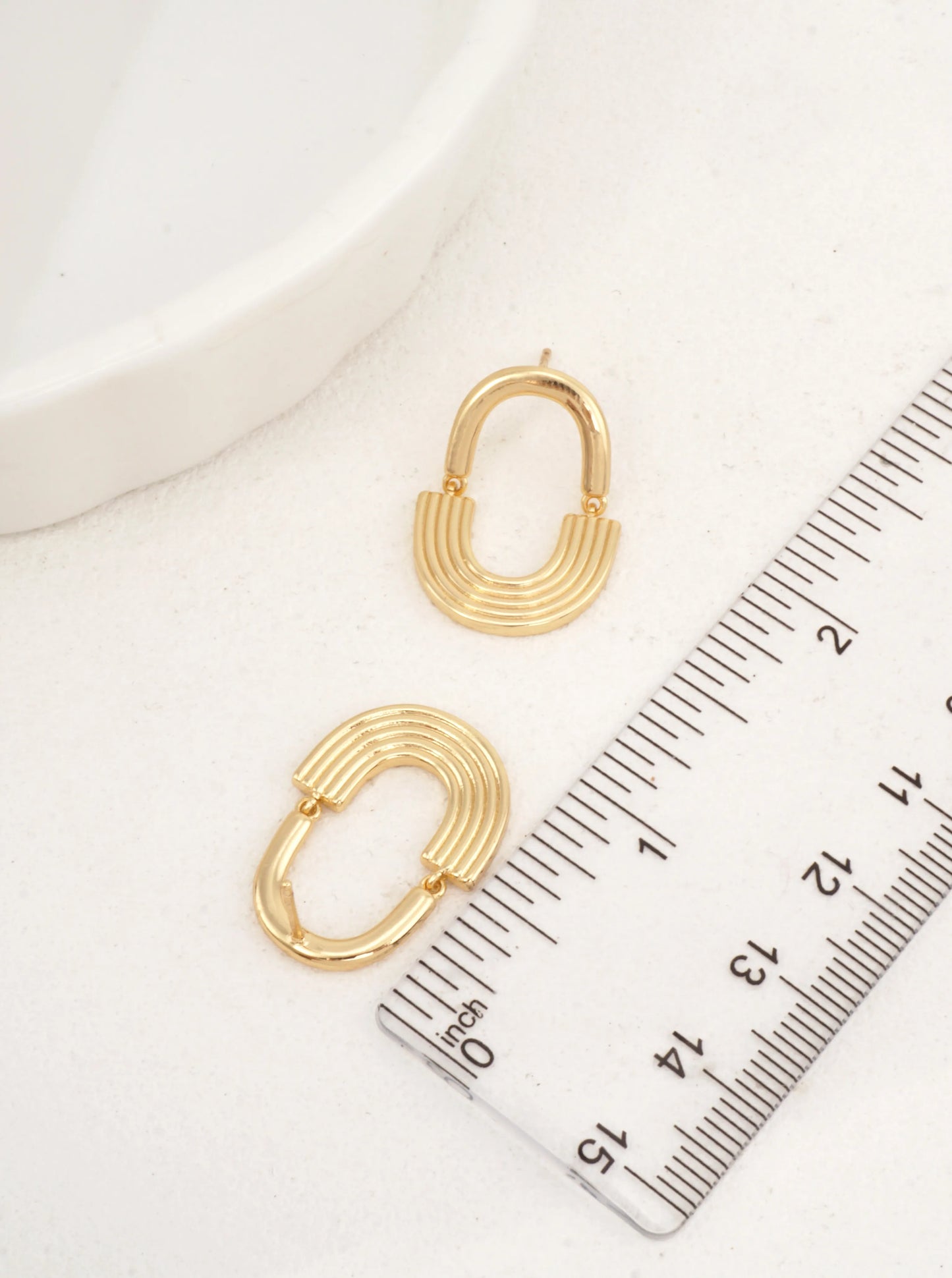 14K Gold-Dipped Bag Shaped Dangle Earrings