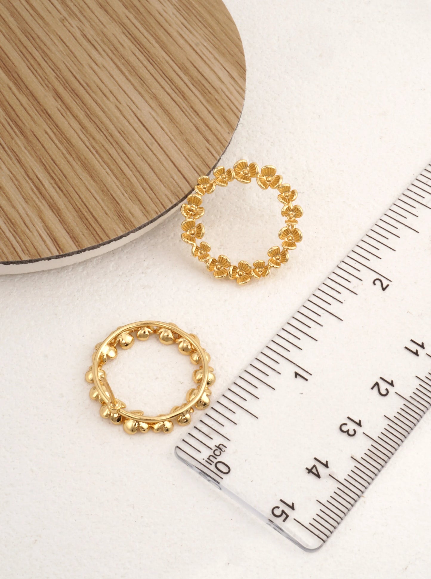 14K Gold-Dipped Floral Hoop Earrings