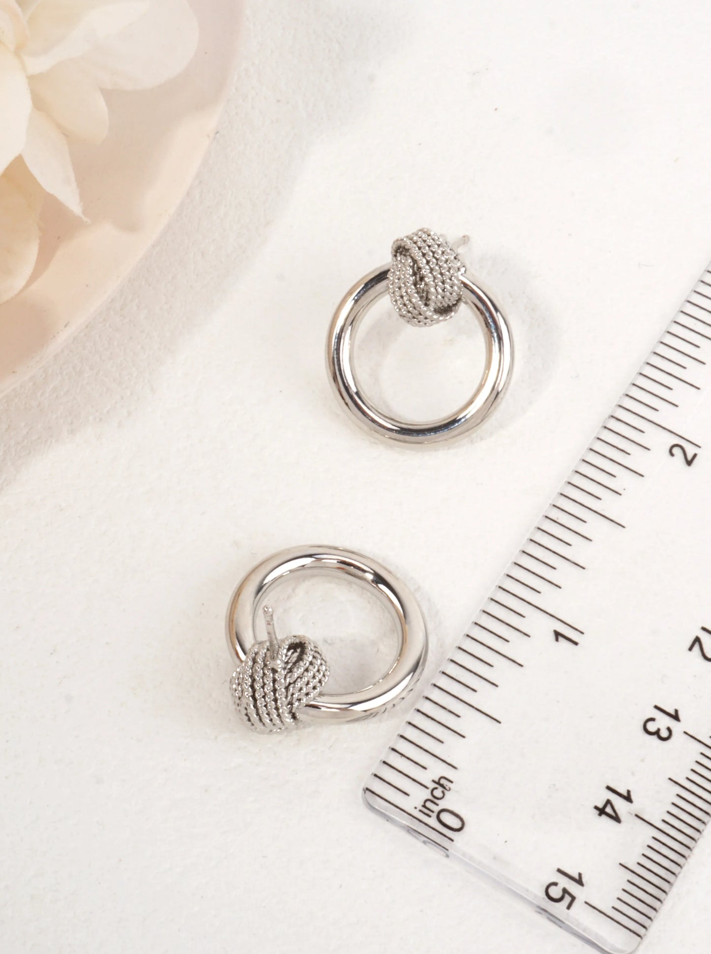 14K Gold-Dipped Textured Knot Drop Earrings