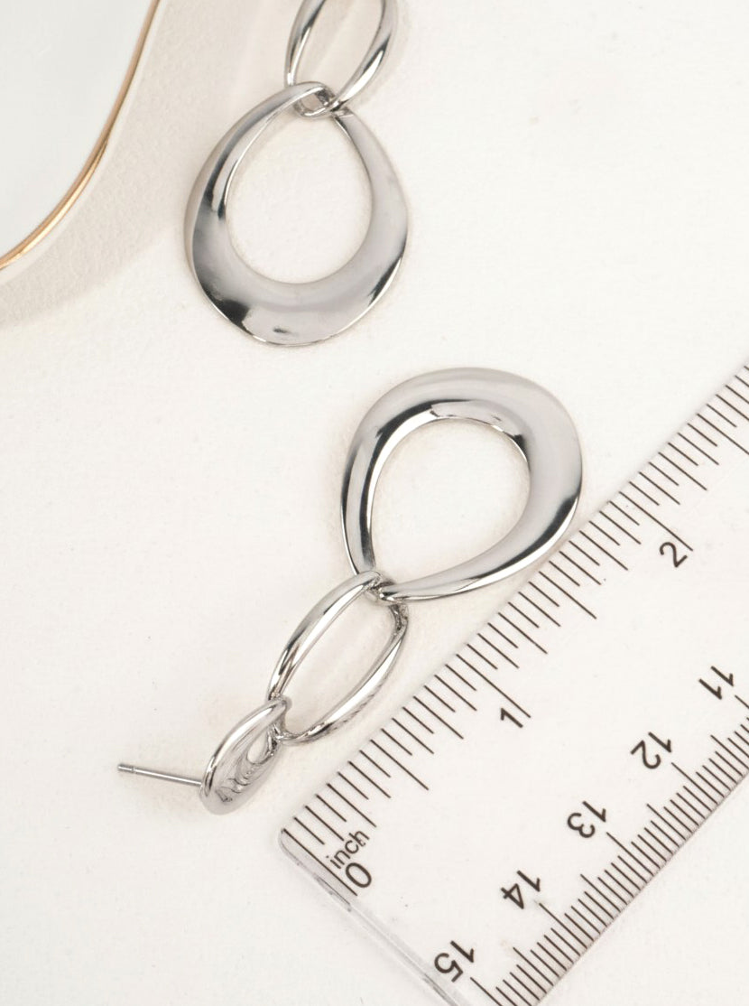 14K Gold-Dipped Organic Link Dangle Earrings