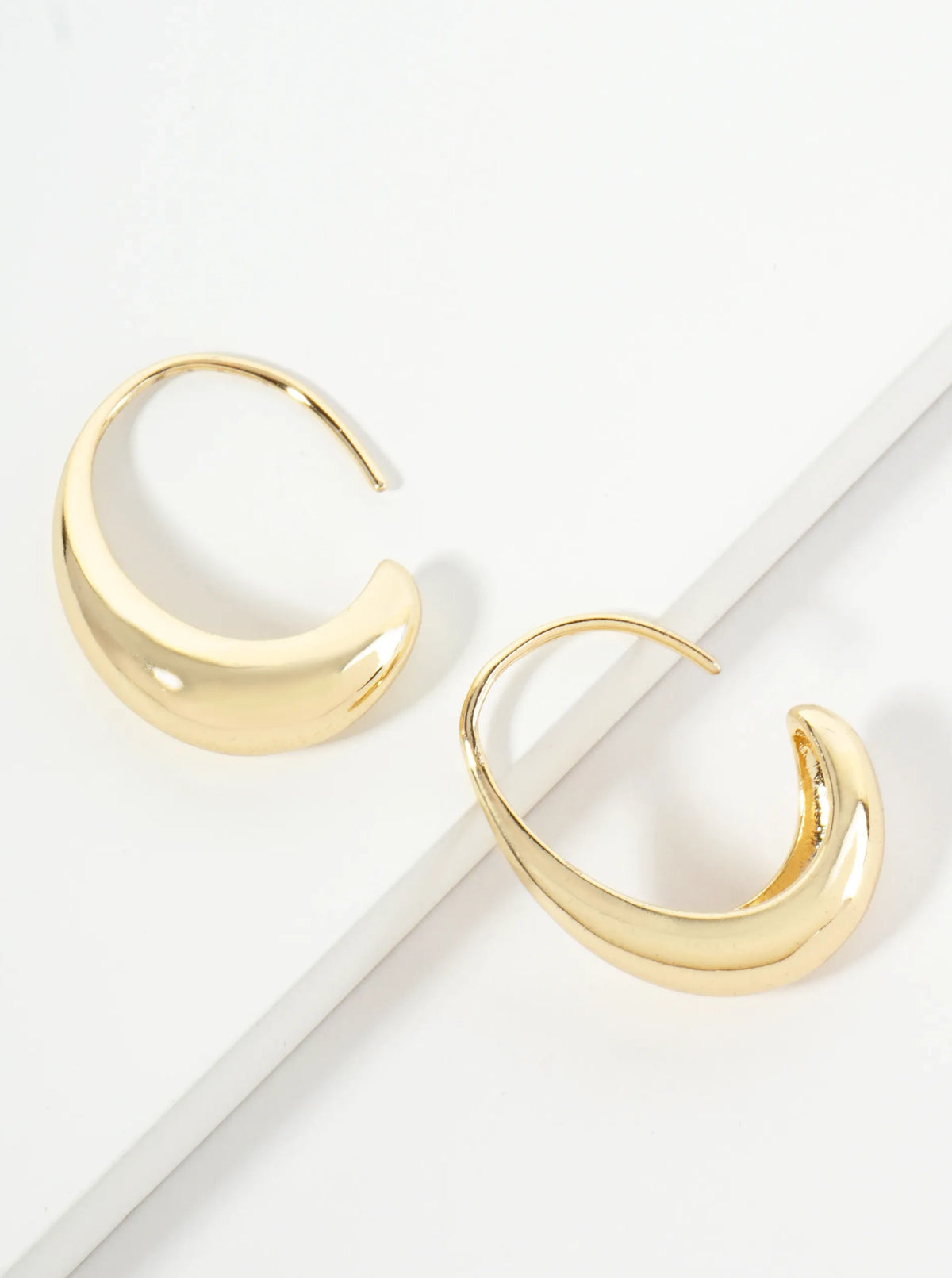 Gold Plated Tapered Hoop Earring