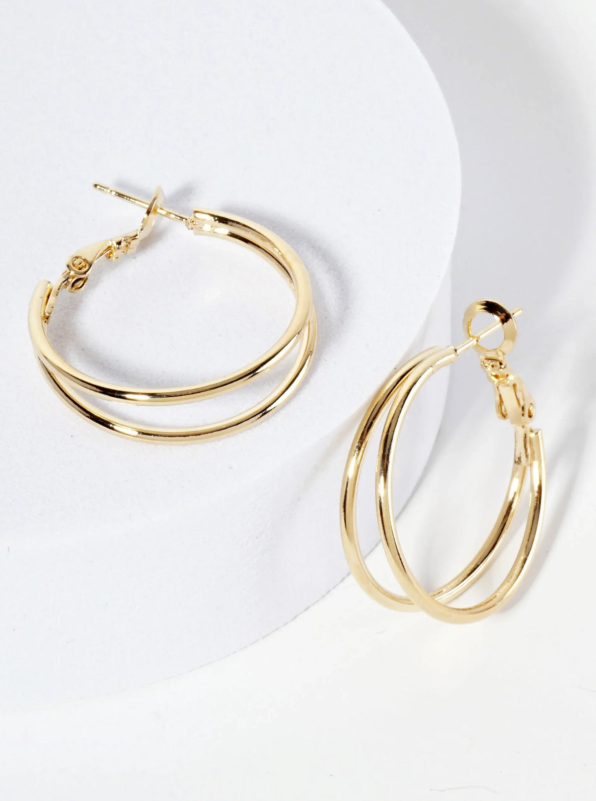 Gold Plated Double Hoop Earring