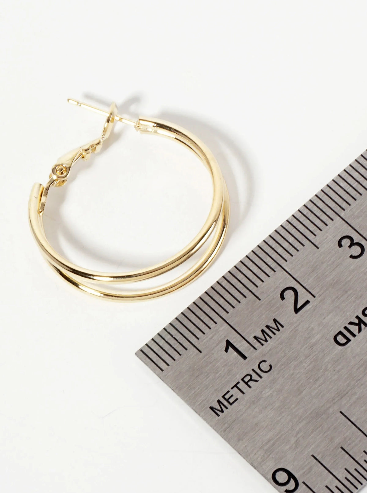 Gold Plated Double Hoop Earring