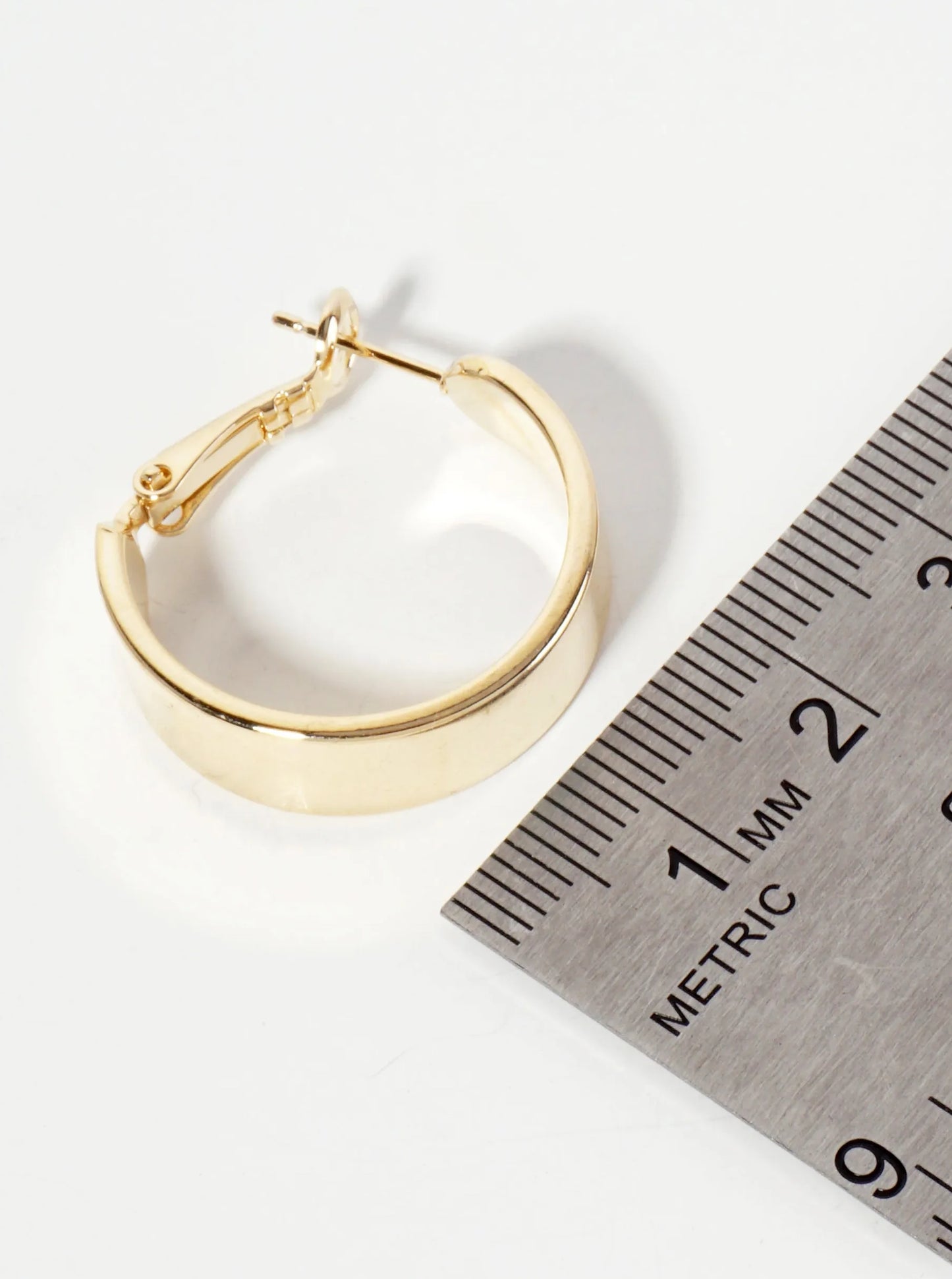 Gold Plated Wide Hoop Earring