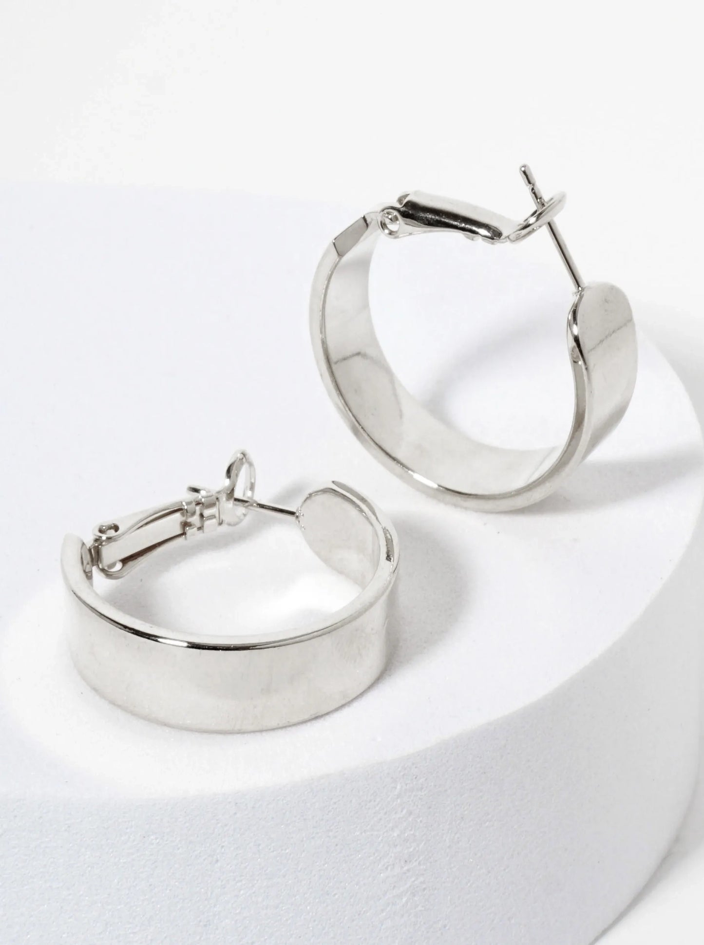 Gold Plated Wide Hoop Earring